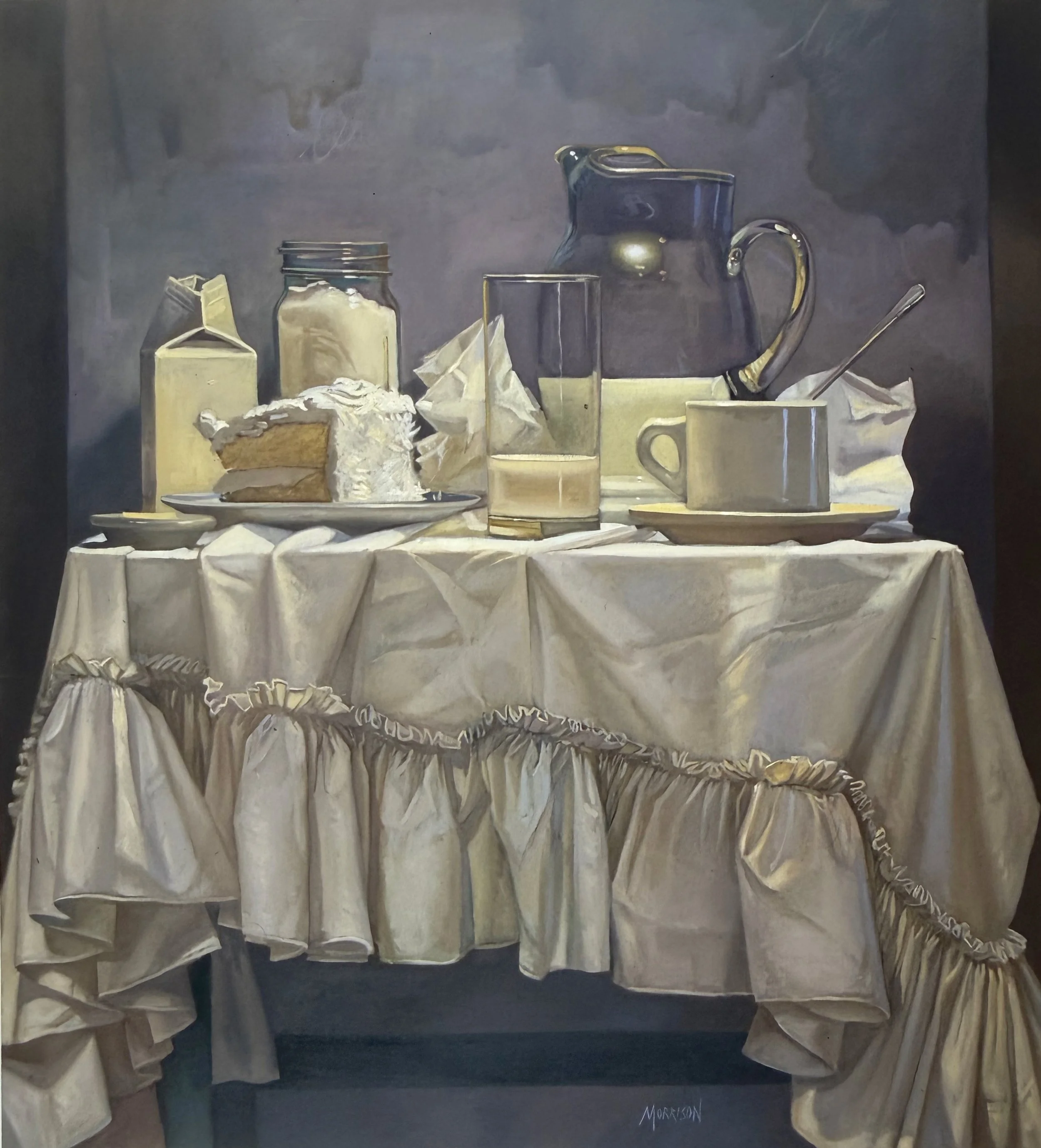 "White Table"
Oil on canvas (48 x 44 in)