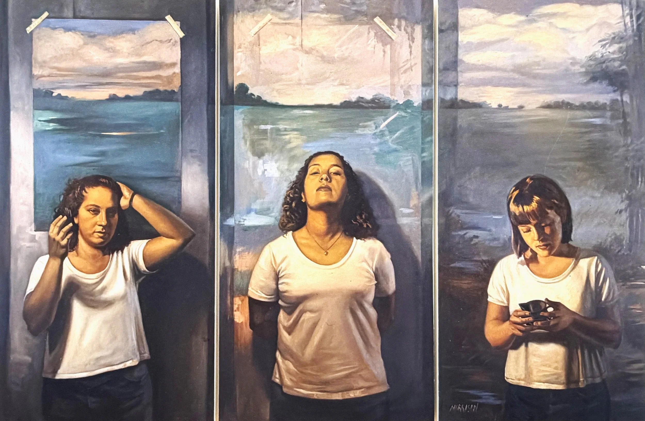 Muses
Oil on panel (triptych) 48 x 72 inches