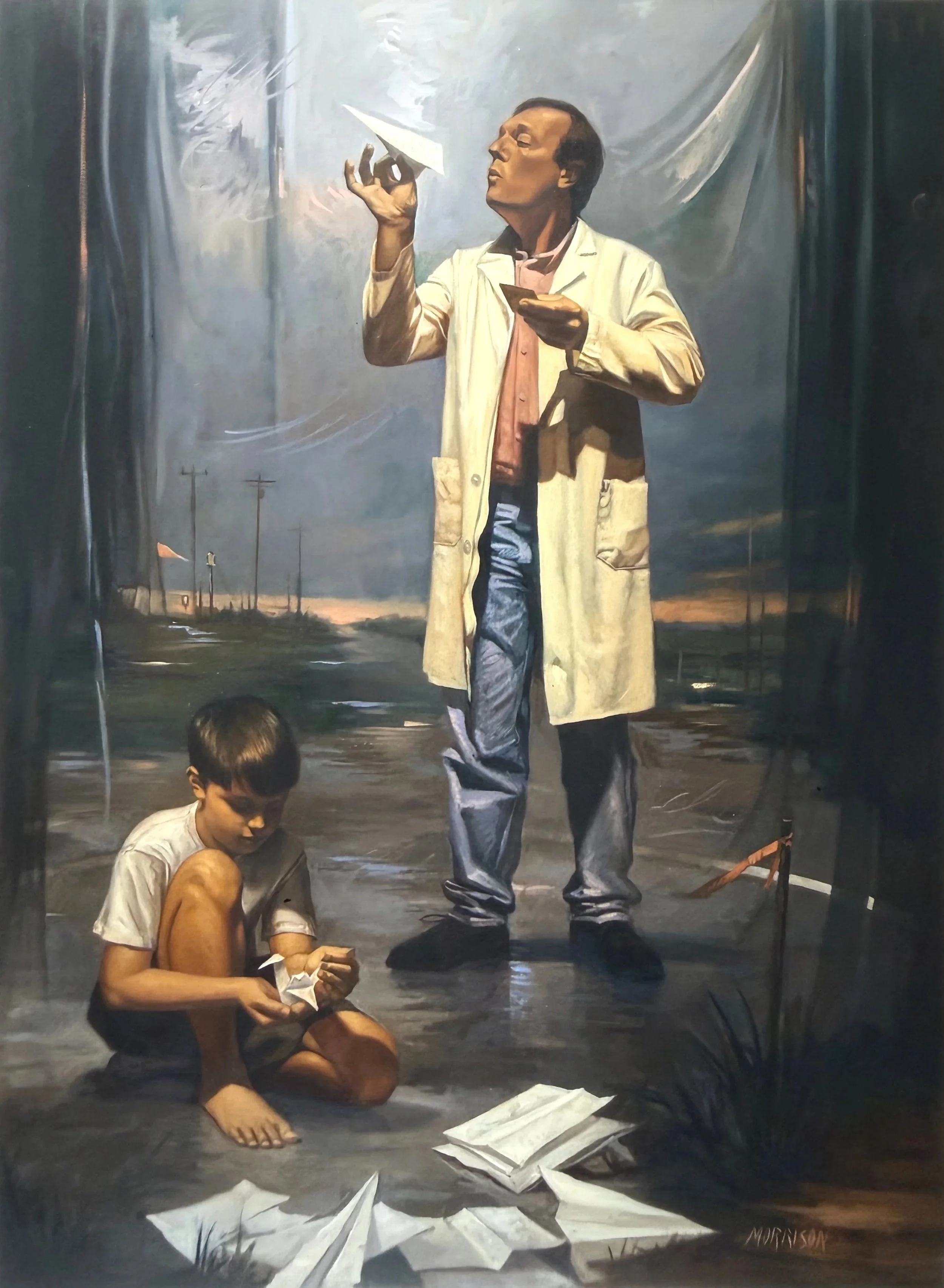 Flying Lesson
Oil on canvas 66 x 48 inches