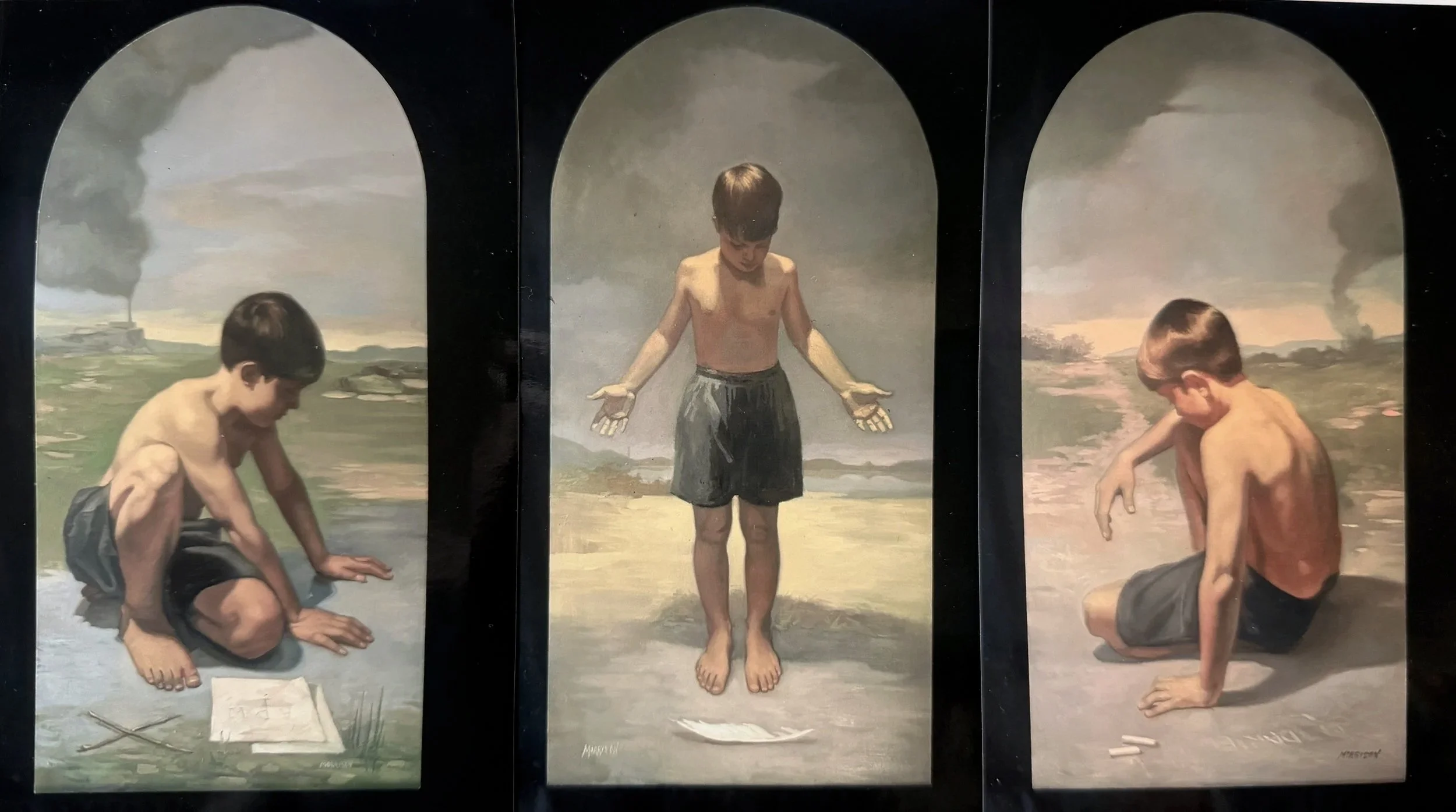 Prophet (triptych) Oil on panel 48 x 72 inches