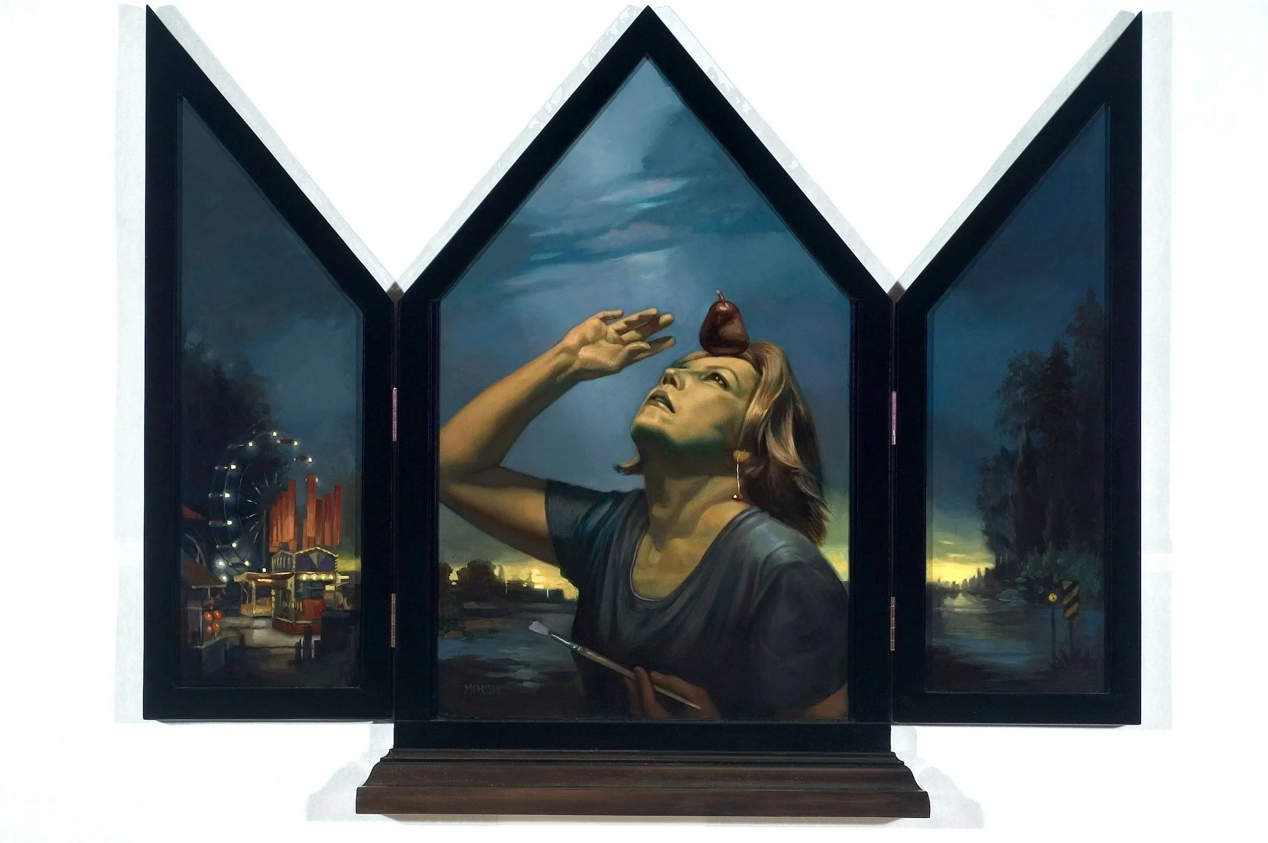 Saint Sophia (open)
Oil on Panel (framed triptych)
38.75 x 48 inches Artist Frame