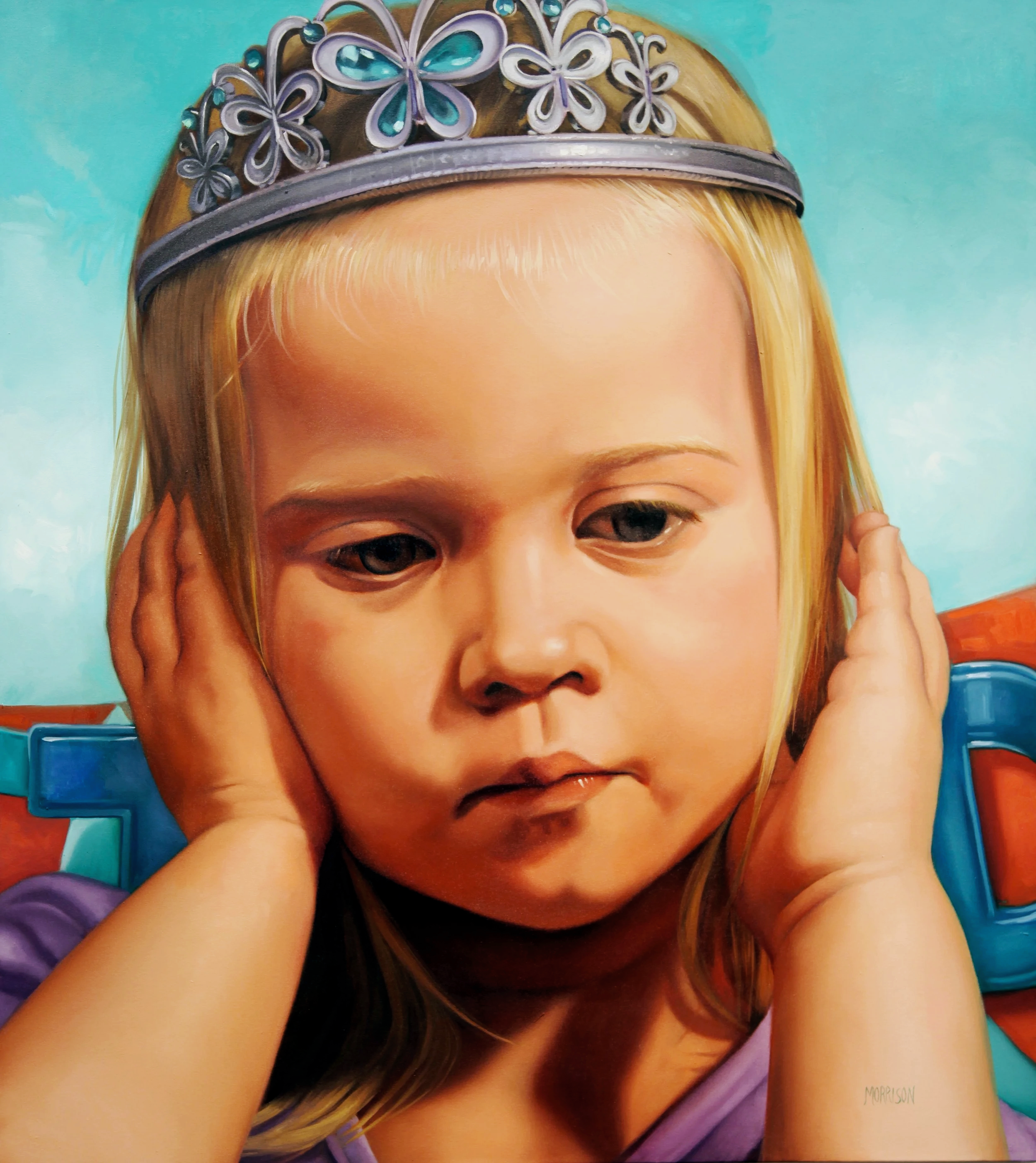 "Hear No Evil" Oil on canvas (54 x 48 in)