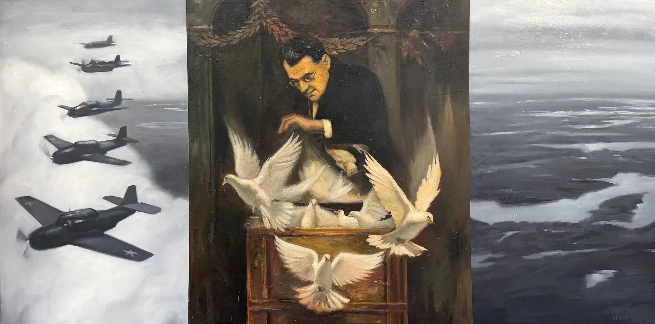 "Release"
Oil on panel (24 x 48 in)