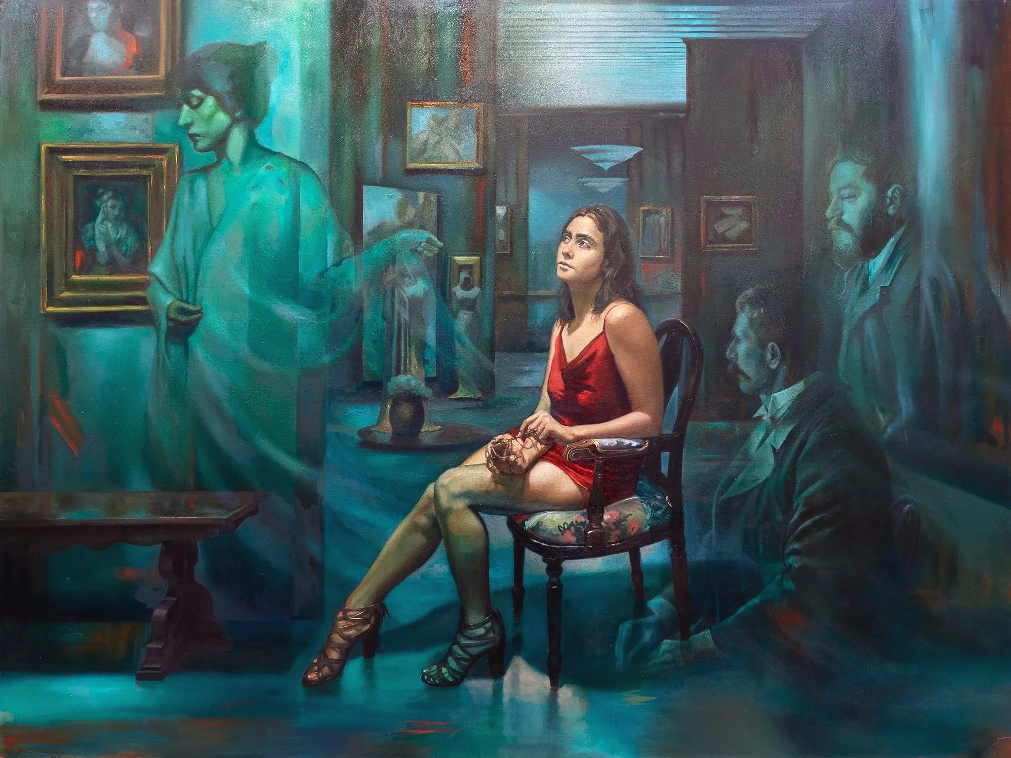 "Le Presenze del Palazzo"
Oil on canvas (72 x 96 in)