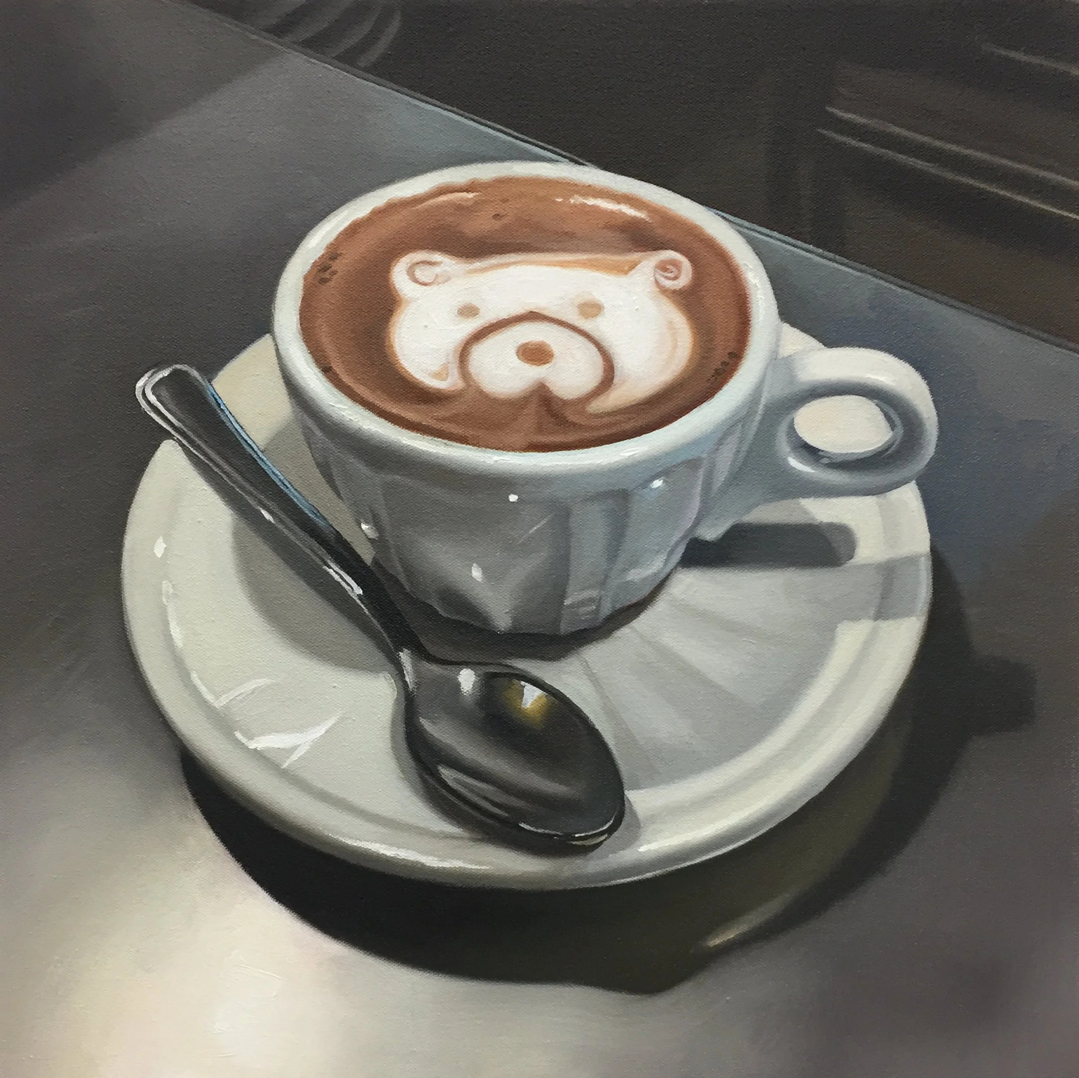 "Machiato" Oil on canvas (12 x 12 in)