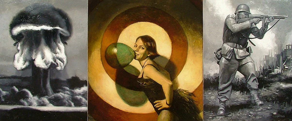 "Target Girl" (Triptych)
Mixed Media on Panel 26 x 63 inches