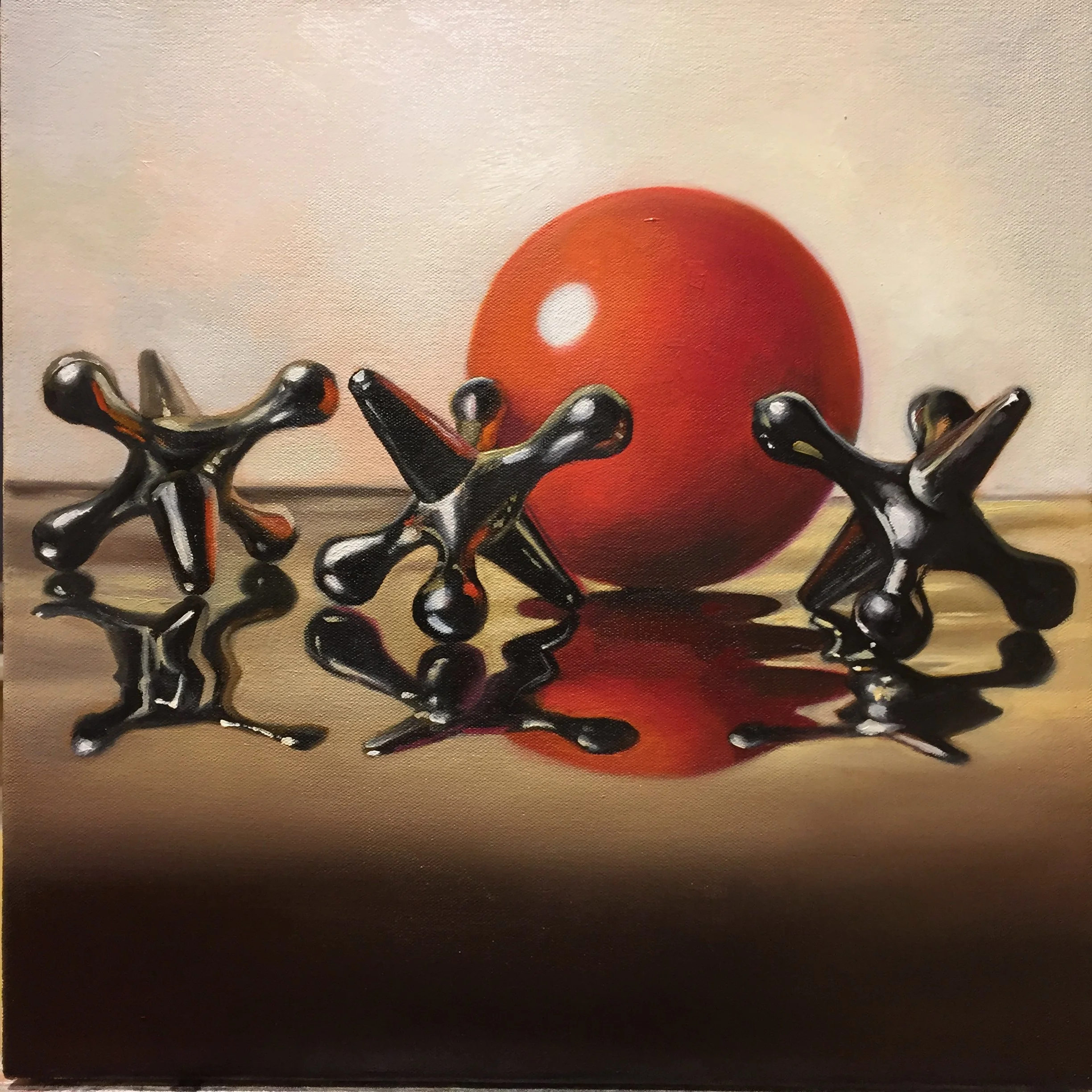 "Jacks" Oil on canvas (12 x 12 in)