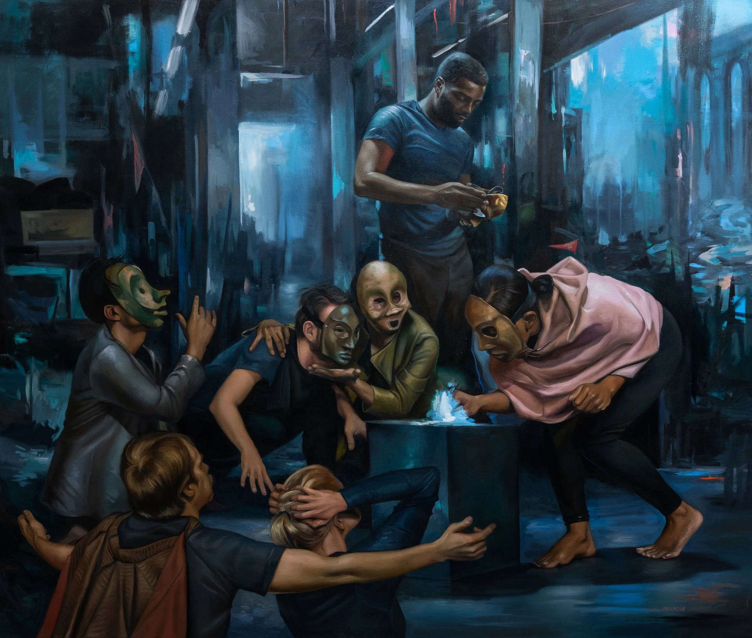 Constructing the Myth
Oil on Canvas 60 x 72 inches