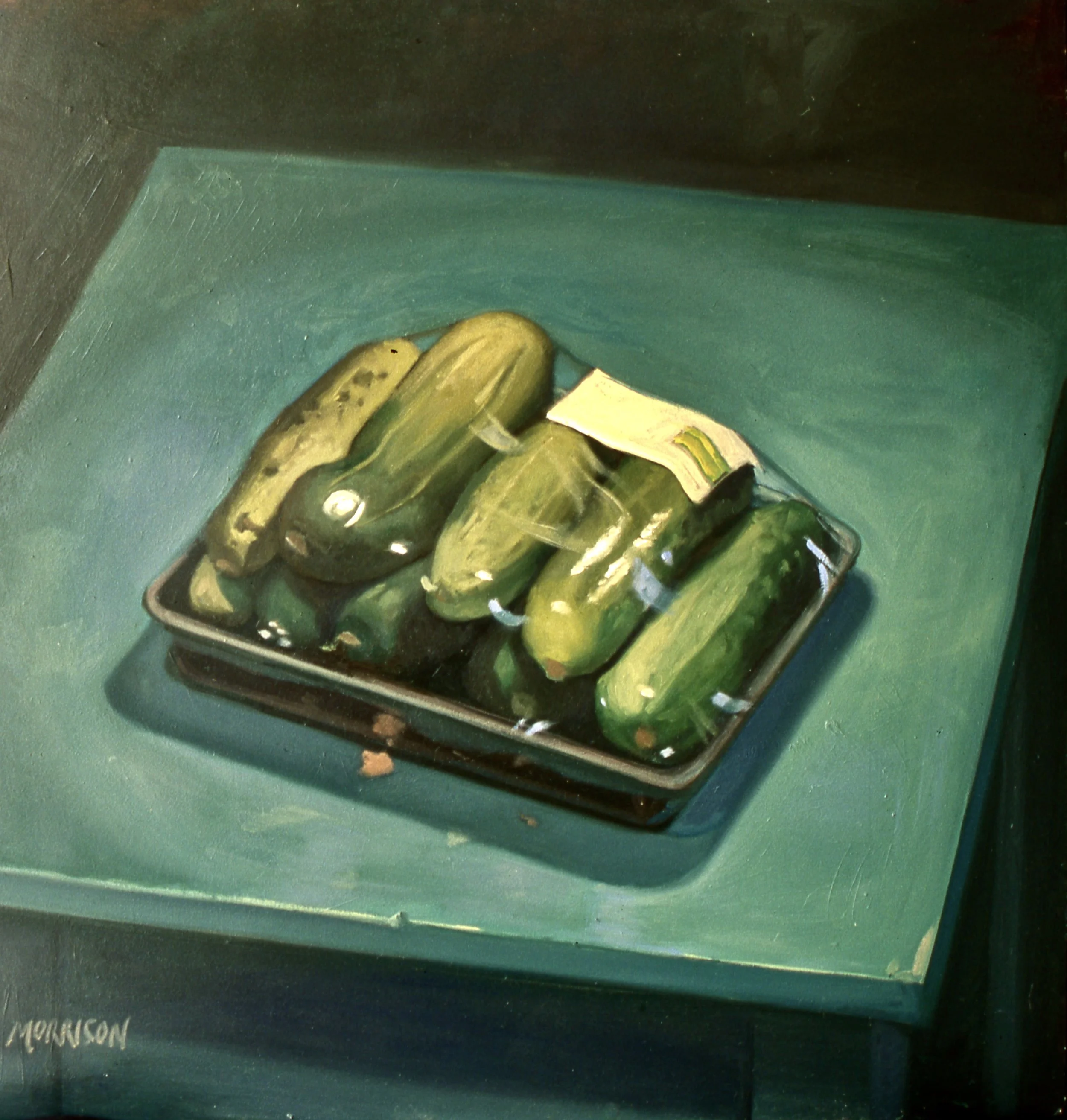 "Cucumbers" Oil on panel (24 x 24 in)