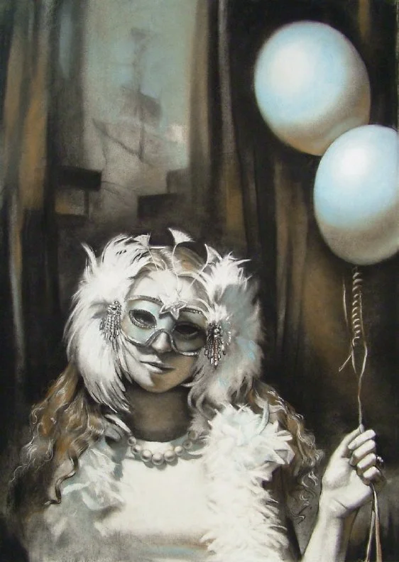 "Mardi Gras"
Charcoal on paper 42 x 30 inches