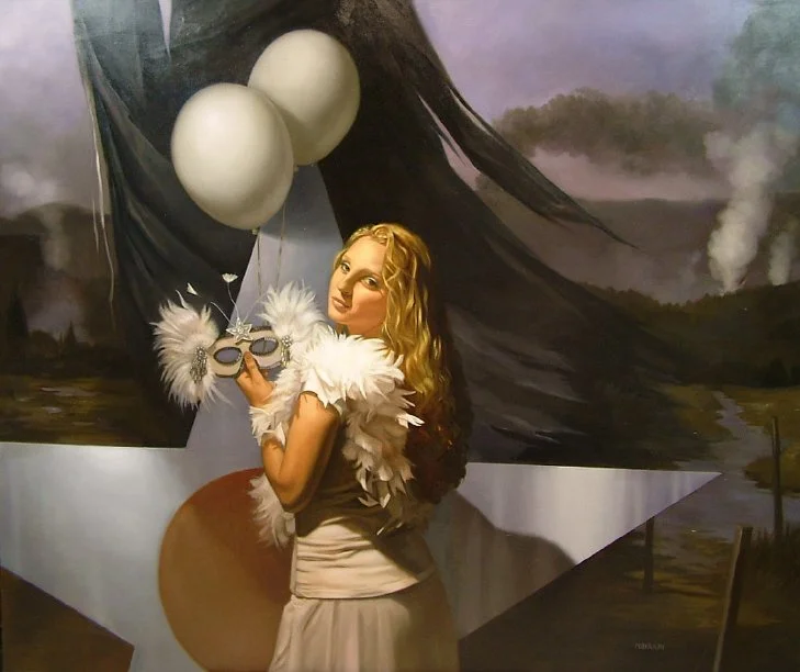 "Girl in White/ All American"
Oil on canvas 60 x 72 inches