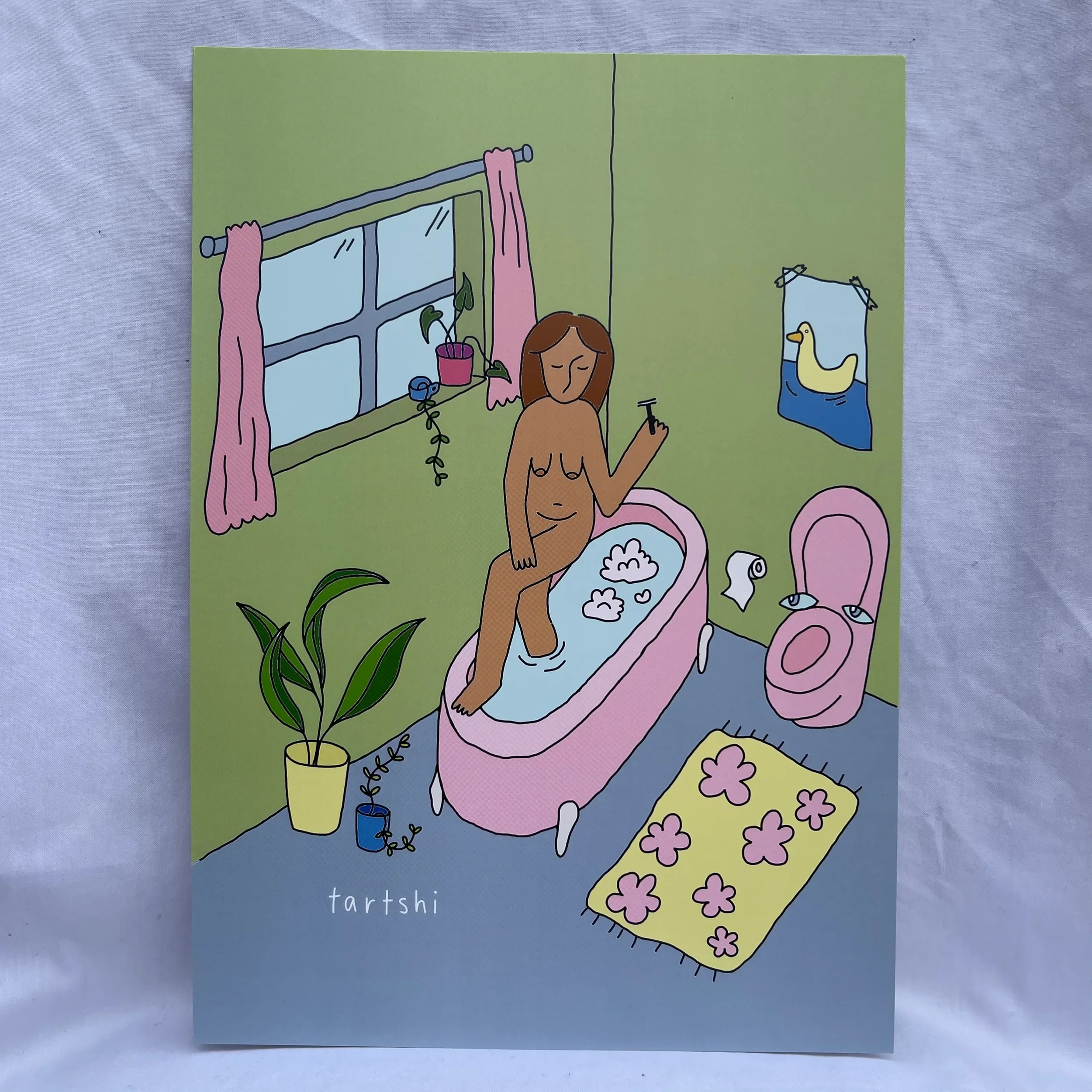 Bathroom lady (A4 Print)