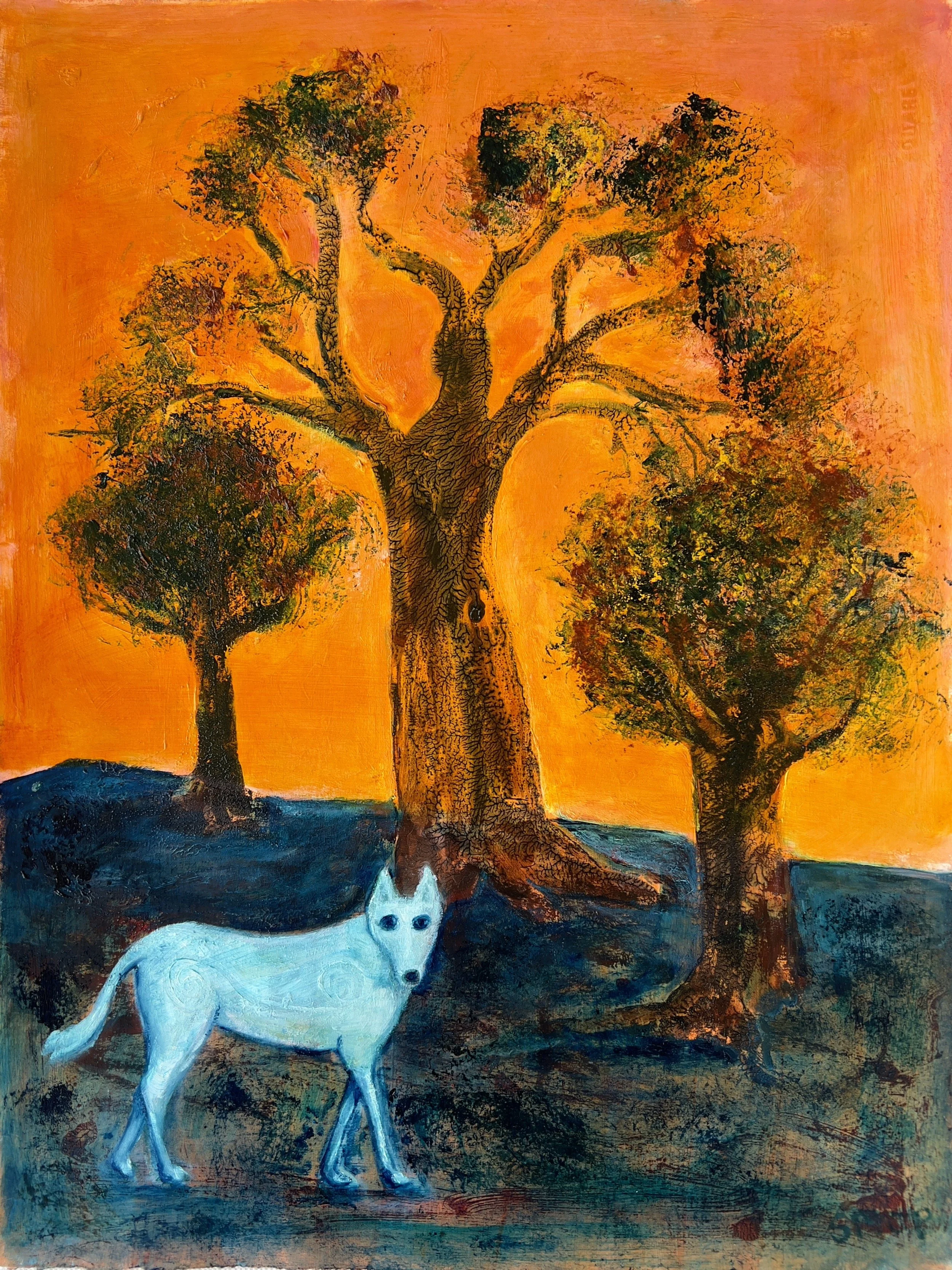 Dog In The Woods At Twilight