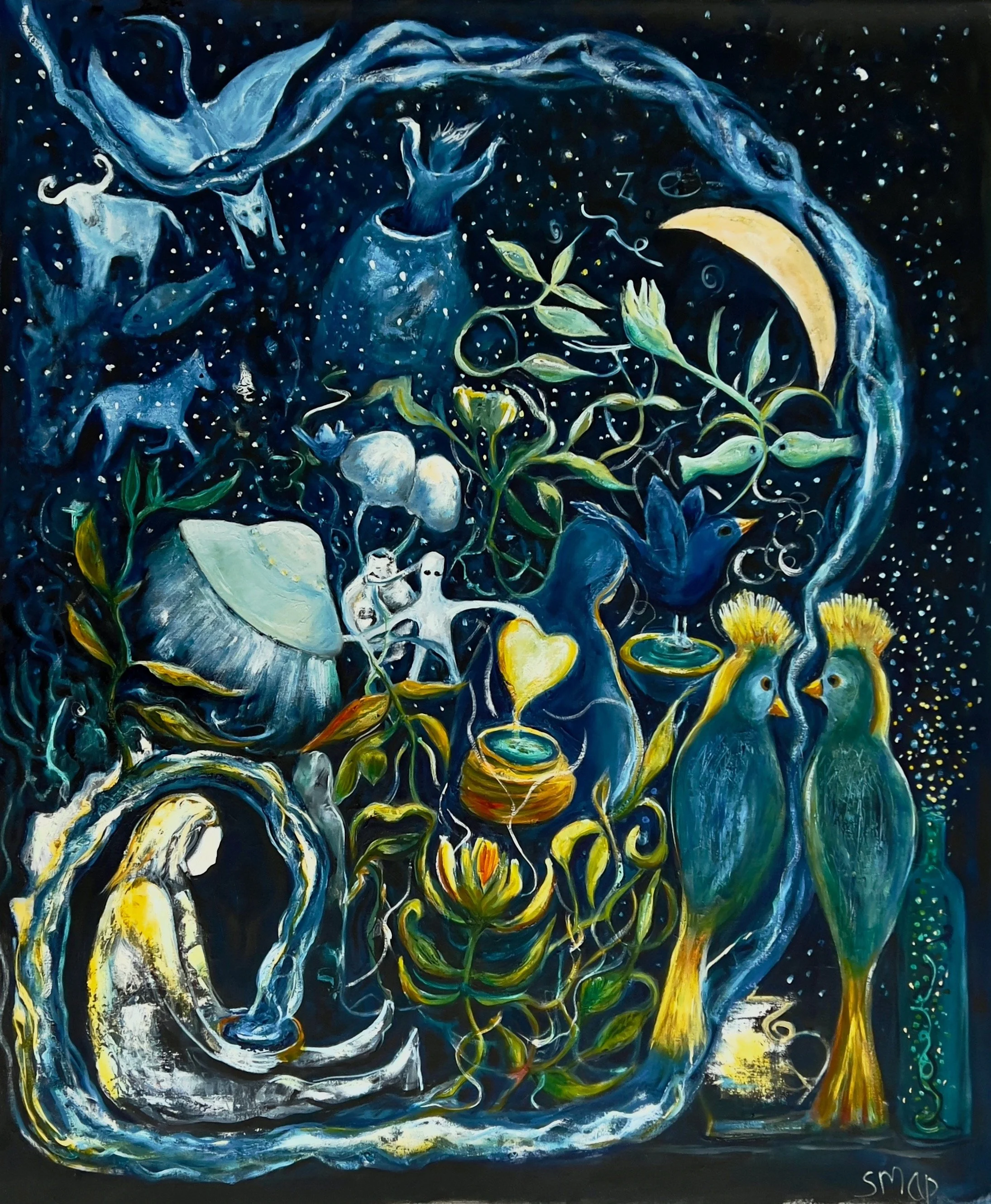 Medicine Woman - Oil Painting on Unstretched Canvas