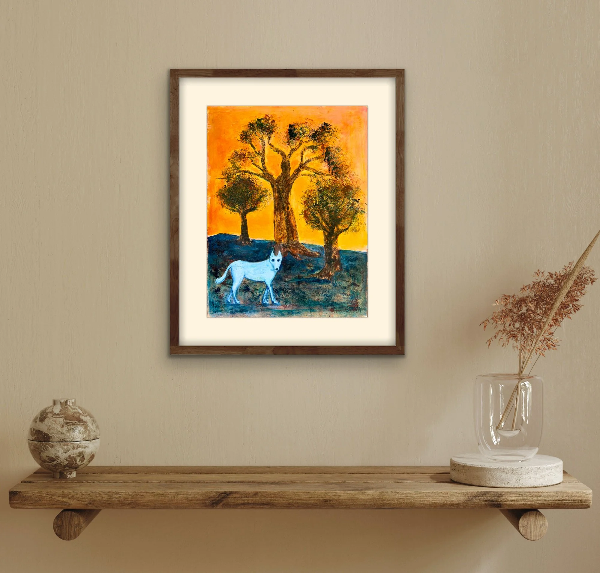 Dog In The Woods, framed and styled 1 .jpeg