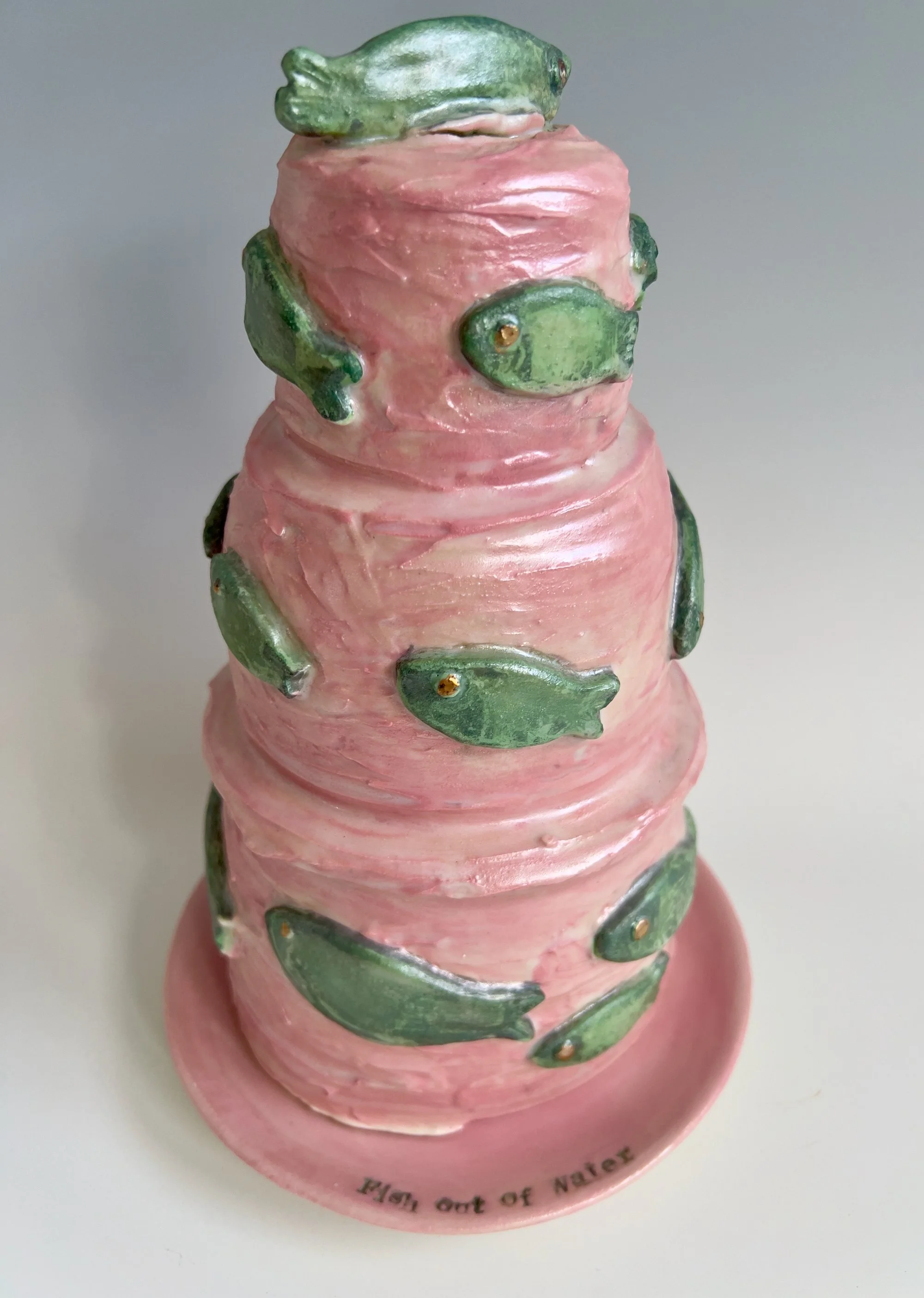 Fish Out of Water, Whimsical Ceramic Cake
