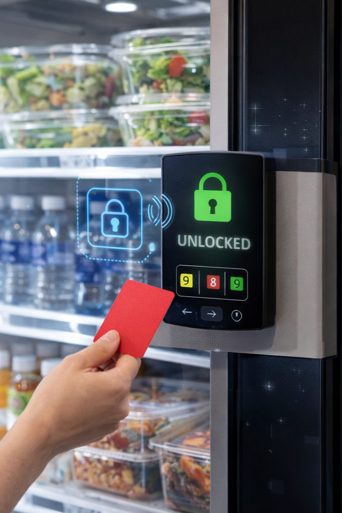 Cashless payment at a smart cooler system