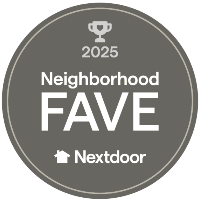 award logo: "Nextdoor Neighborhood Fave 2025"