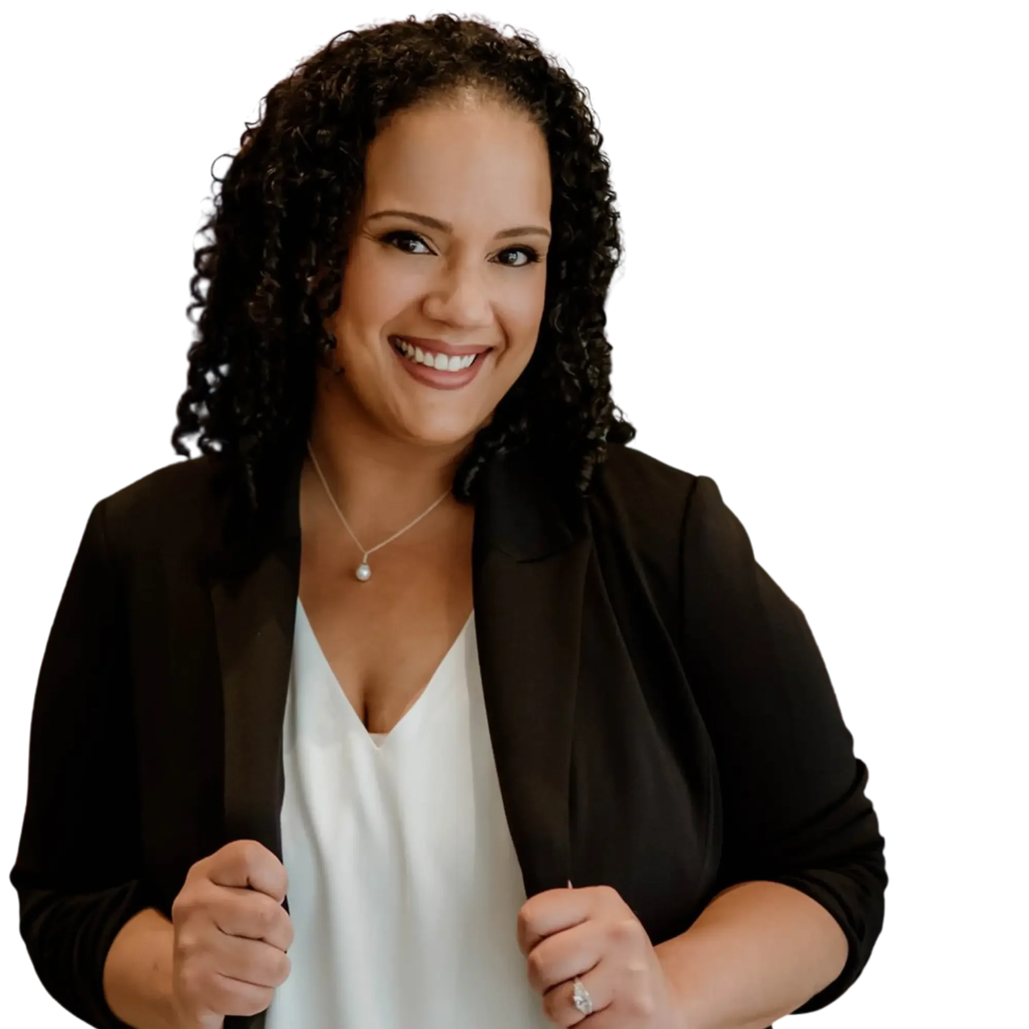 Yari Ising wearing a black blazer & smiling at the camera, Founder of My Favorite Cleaning Co. offering cleaning services  in Lehigh Valley PA