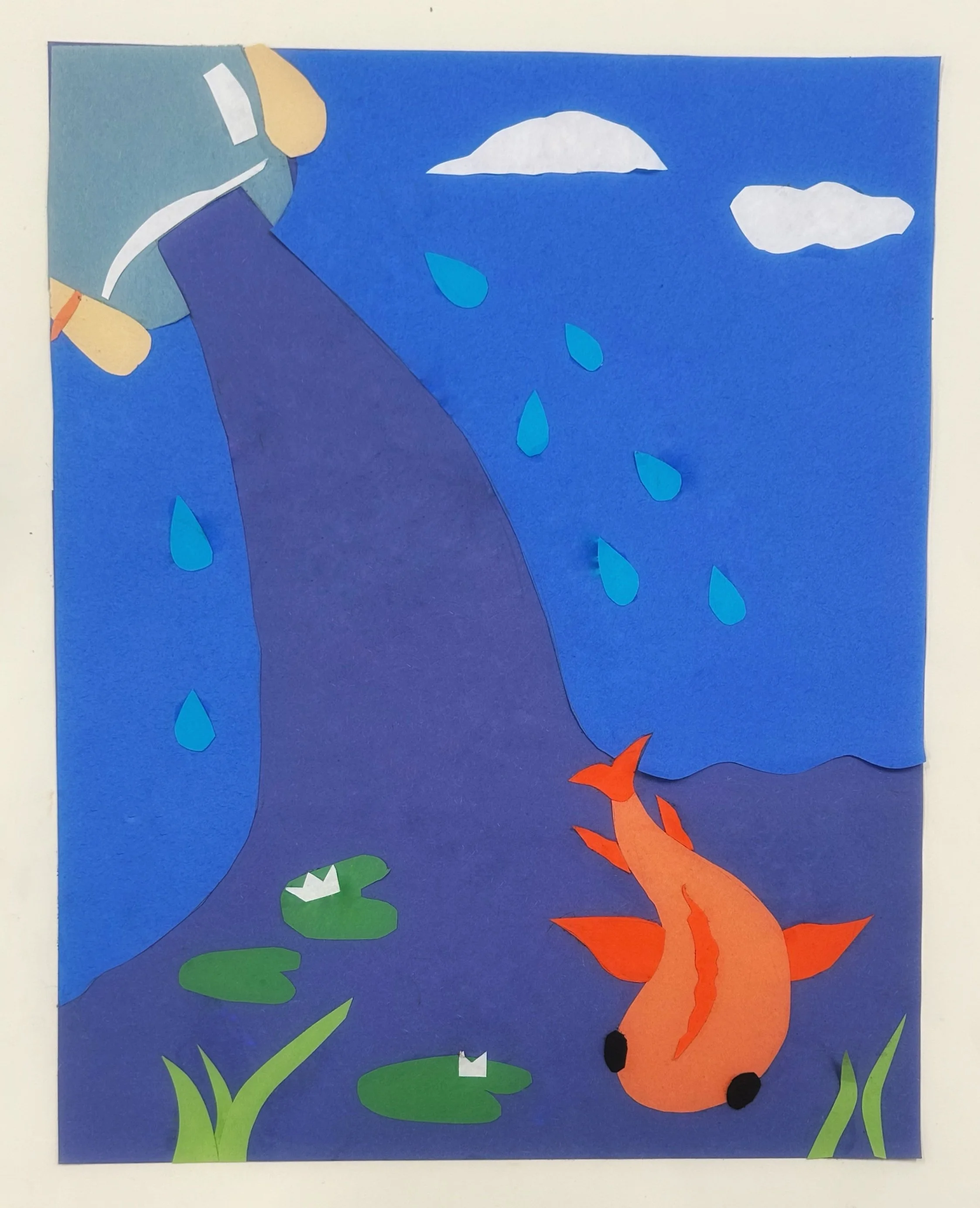 "Blue Lakes" 
Mix Media, Cut Paper Illustration