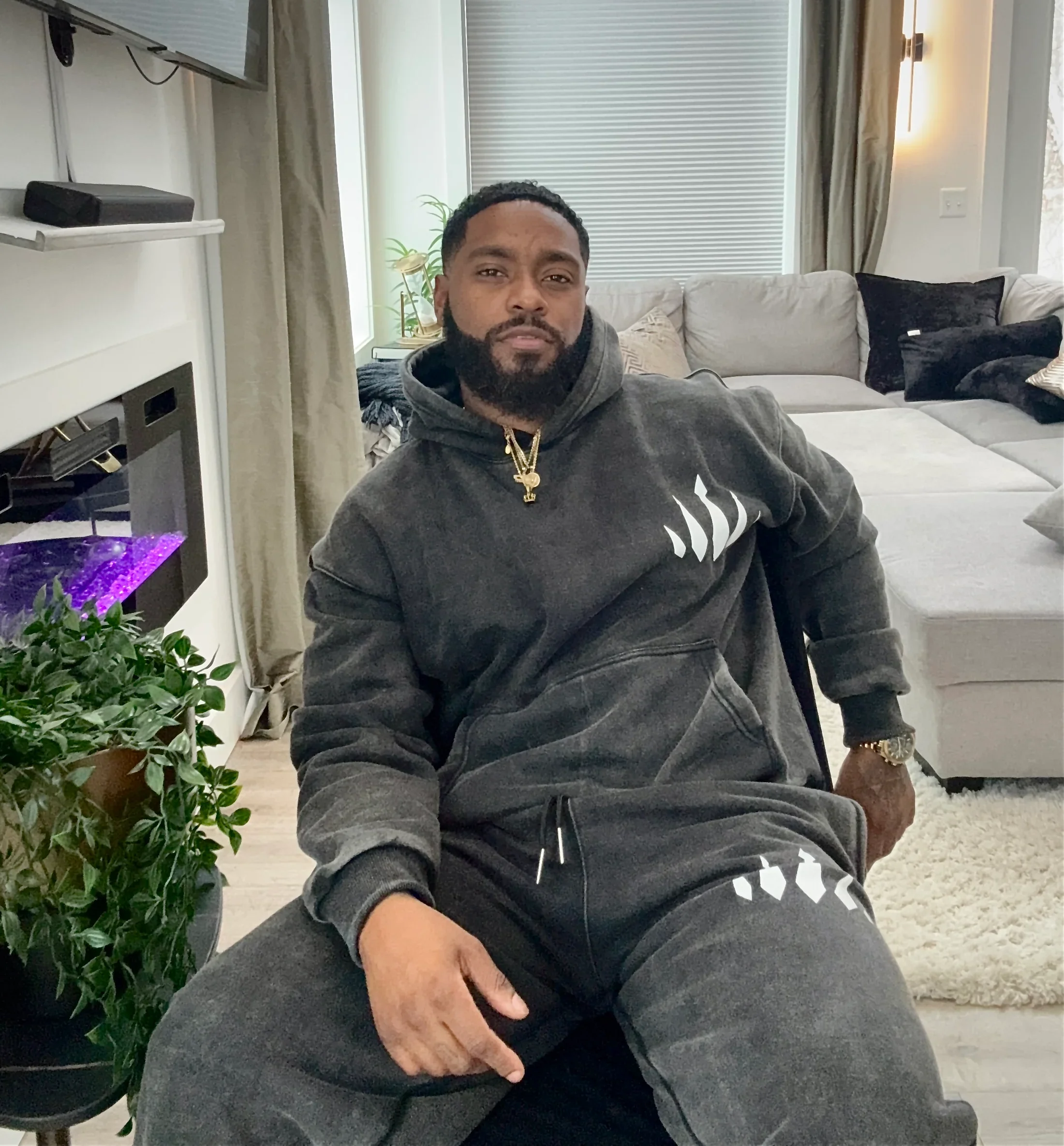 Faded Crown Hoodie Set