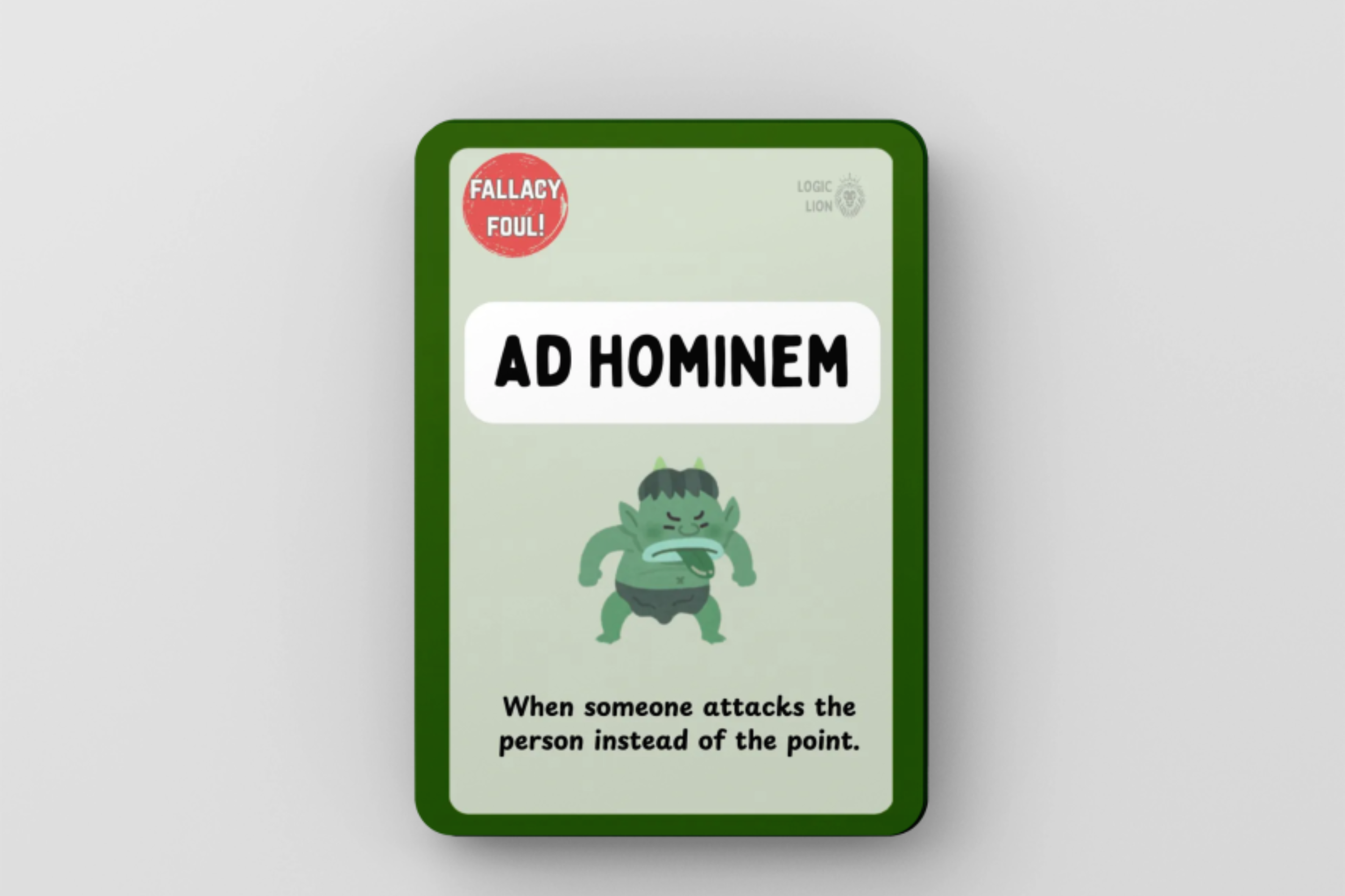 Ad Hominem Fallacy Cards Sample