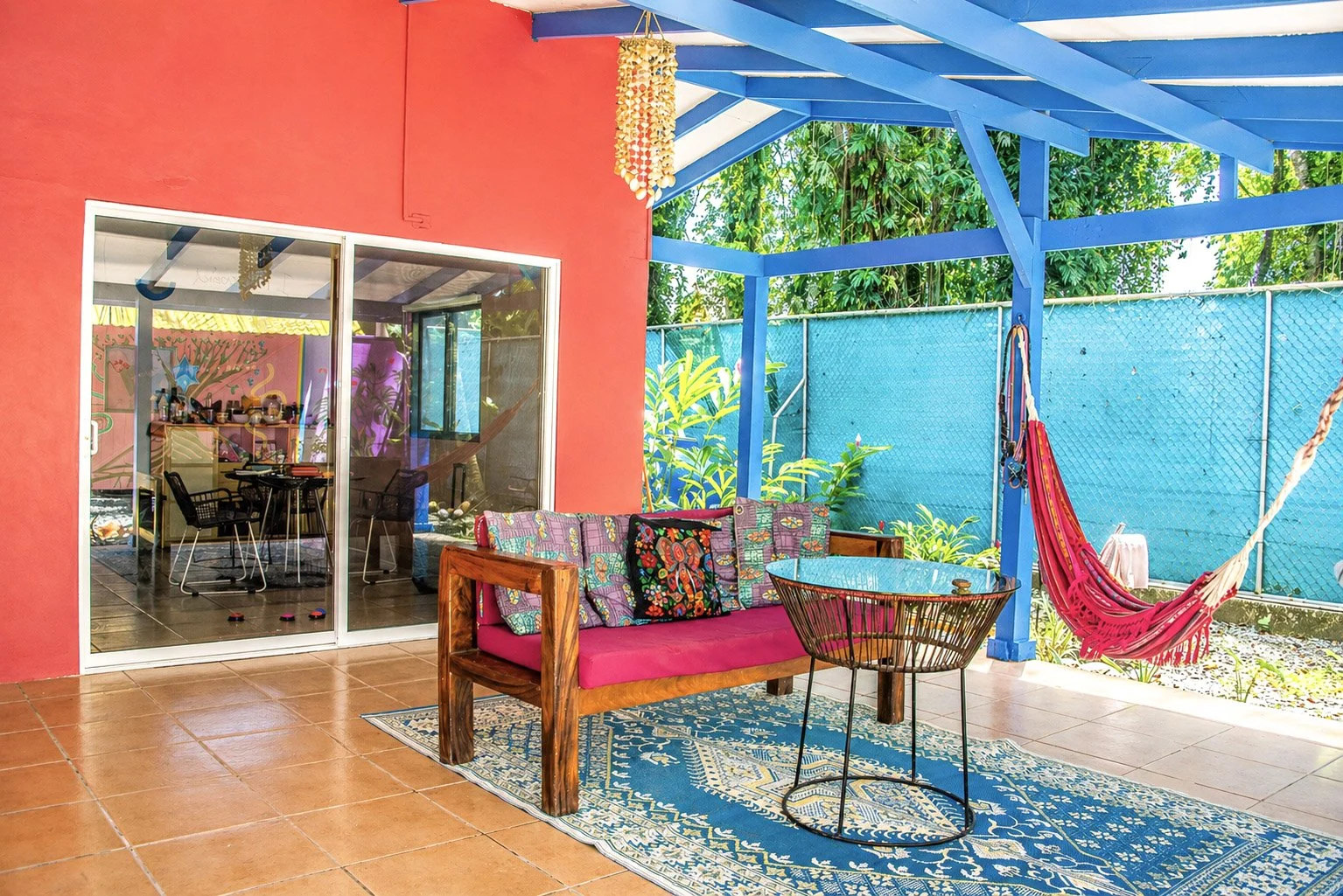 Outdoor gathering space at Casa Mariposa retreat sanctuary