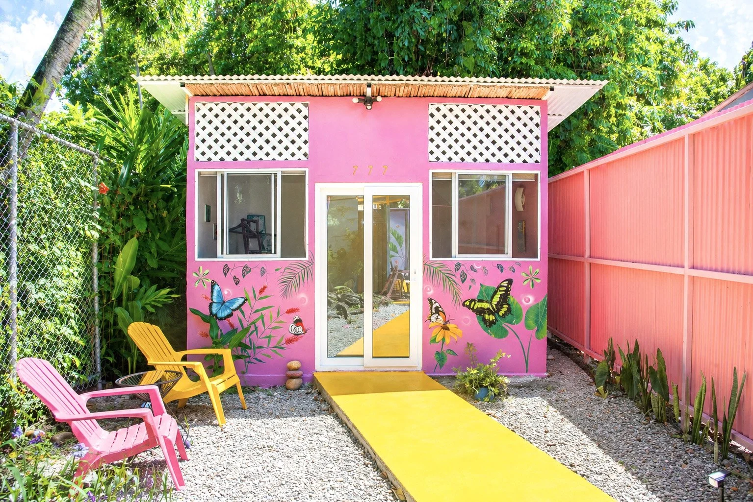 Tropical gardens surrounding Casa Mariposa in Costa Rica
