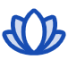 A stylized blue crown icon with a white background.