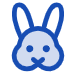 Blue bunny-shaped icon