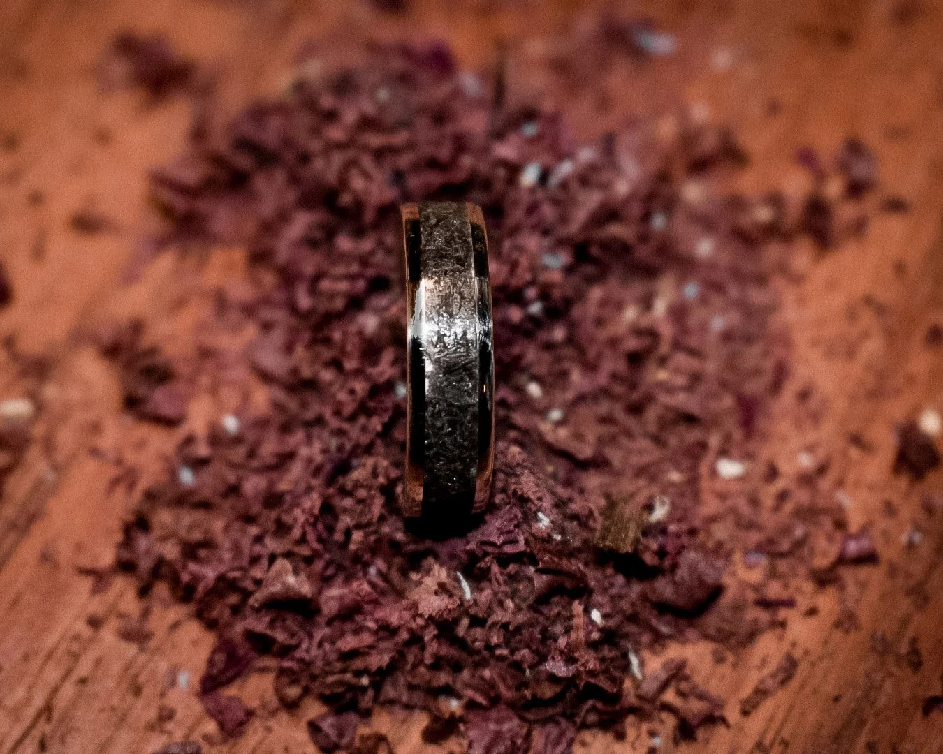 Silver Noctis  - Obsidian Inlay Band