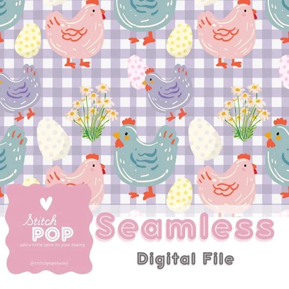 Chickens on Gingham - Seamless File
