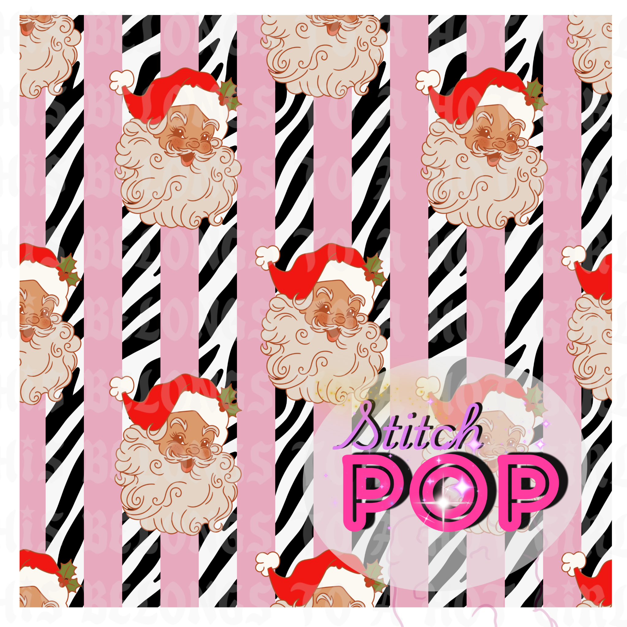 Santa Stripes Pink - Seamless  File