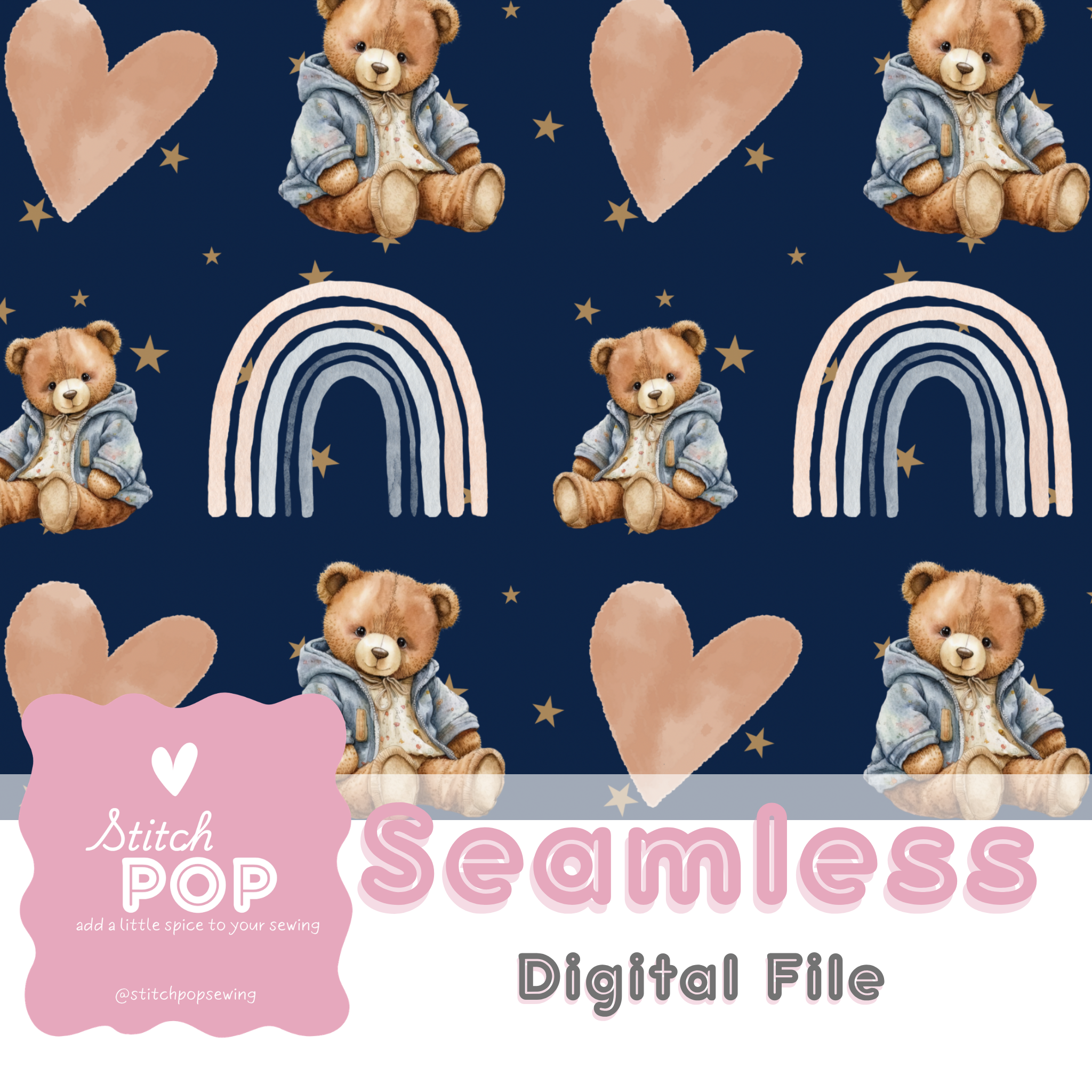 Bears on Navy - Seamless File