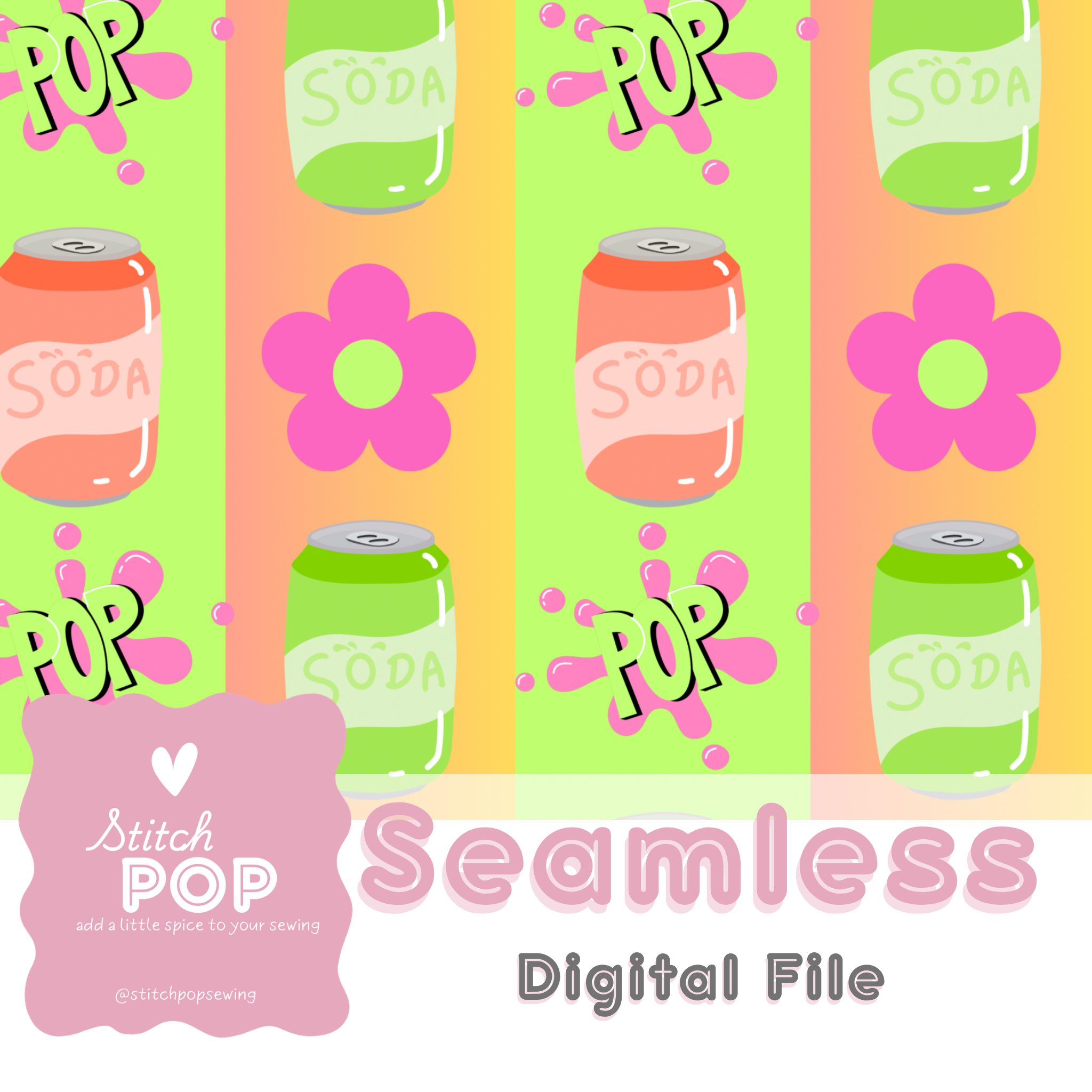 Soda Pop Neon Green - Seamless File