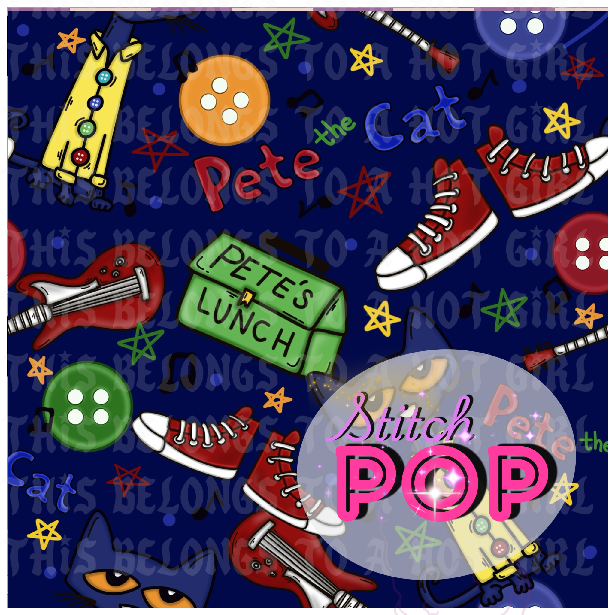 Pete the Cat Navy  - Seamless File