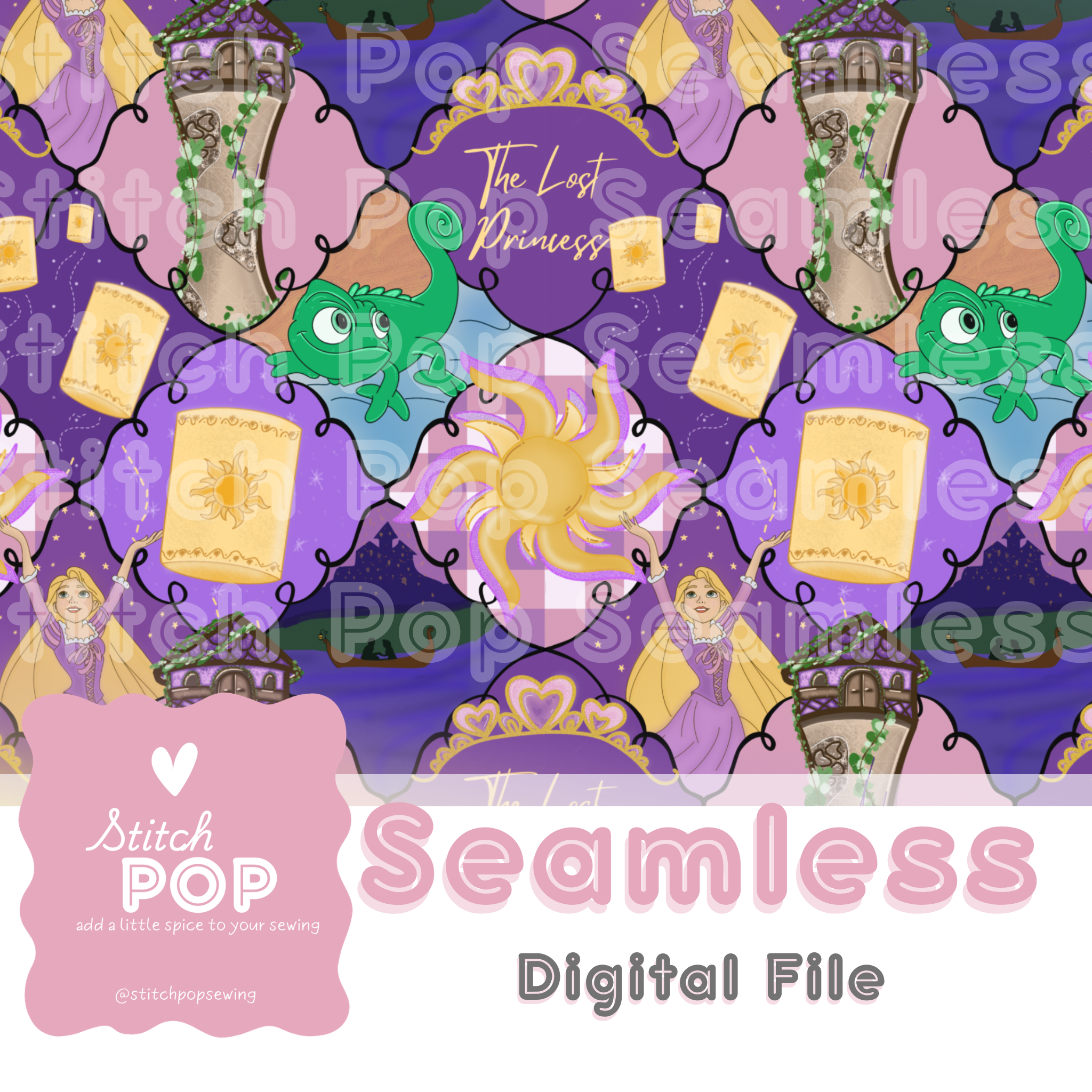 Lost Princess Hand drawn - Seamless File my