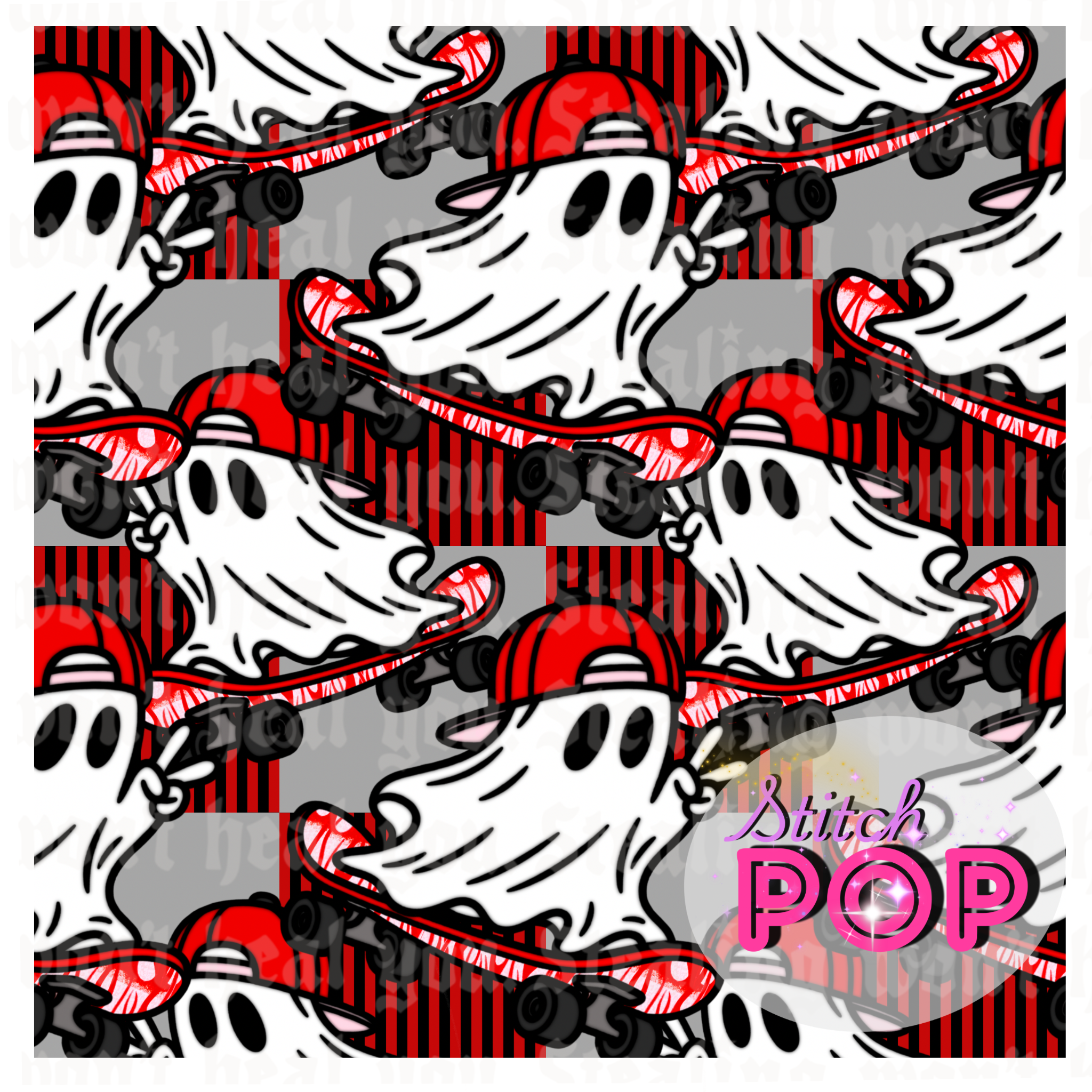 Spooky Skater Gray  - Seamless File