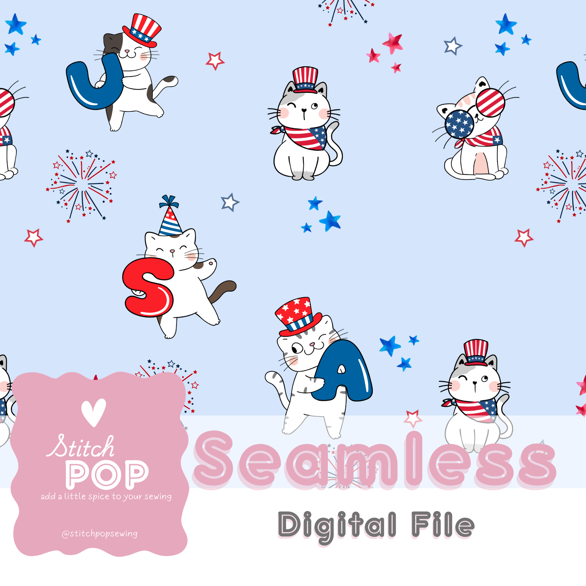 USA Kitty Blue - Seamless File