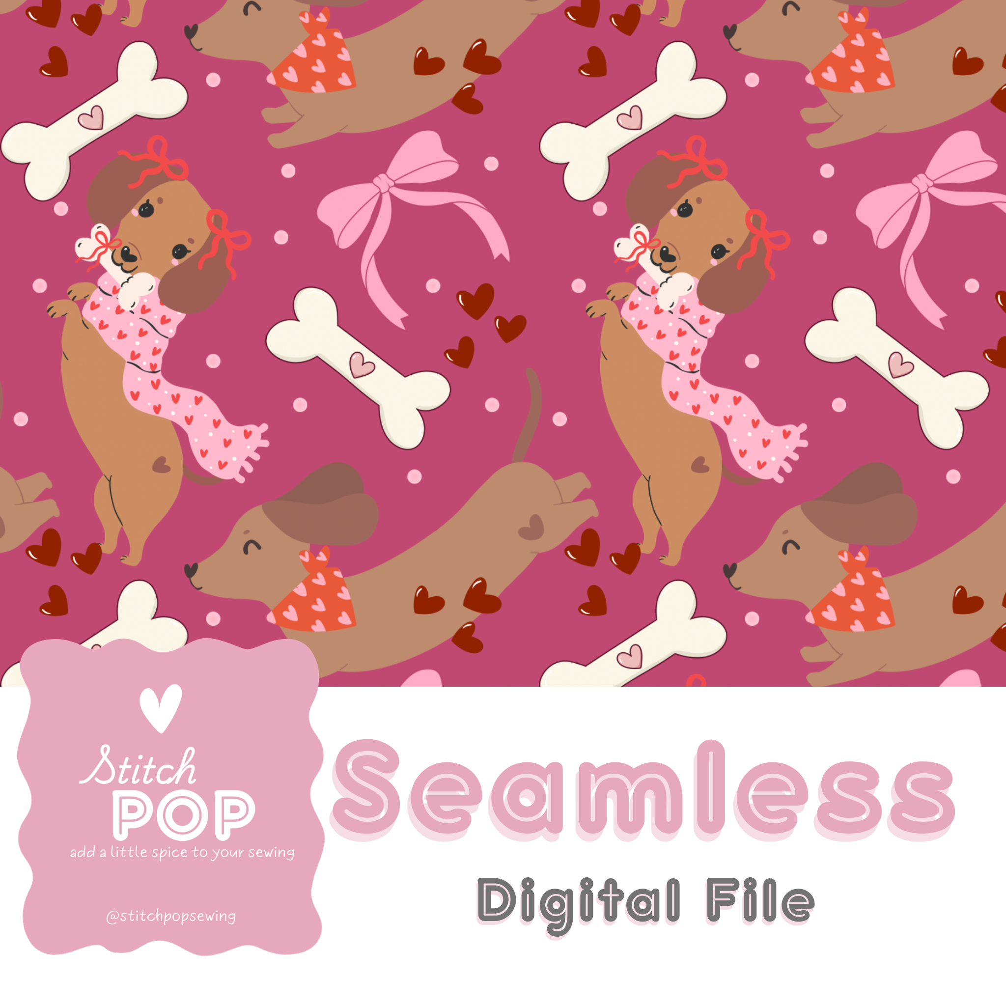 Puppy Love Mauve - Seamless File