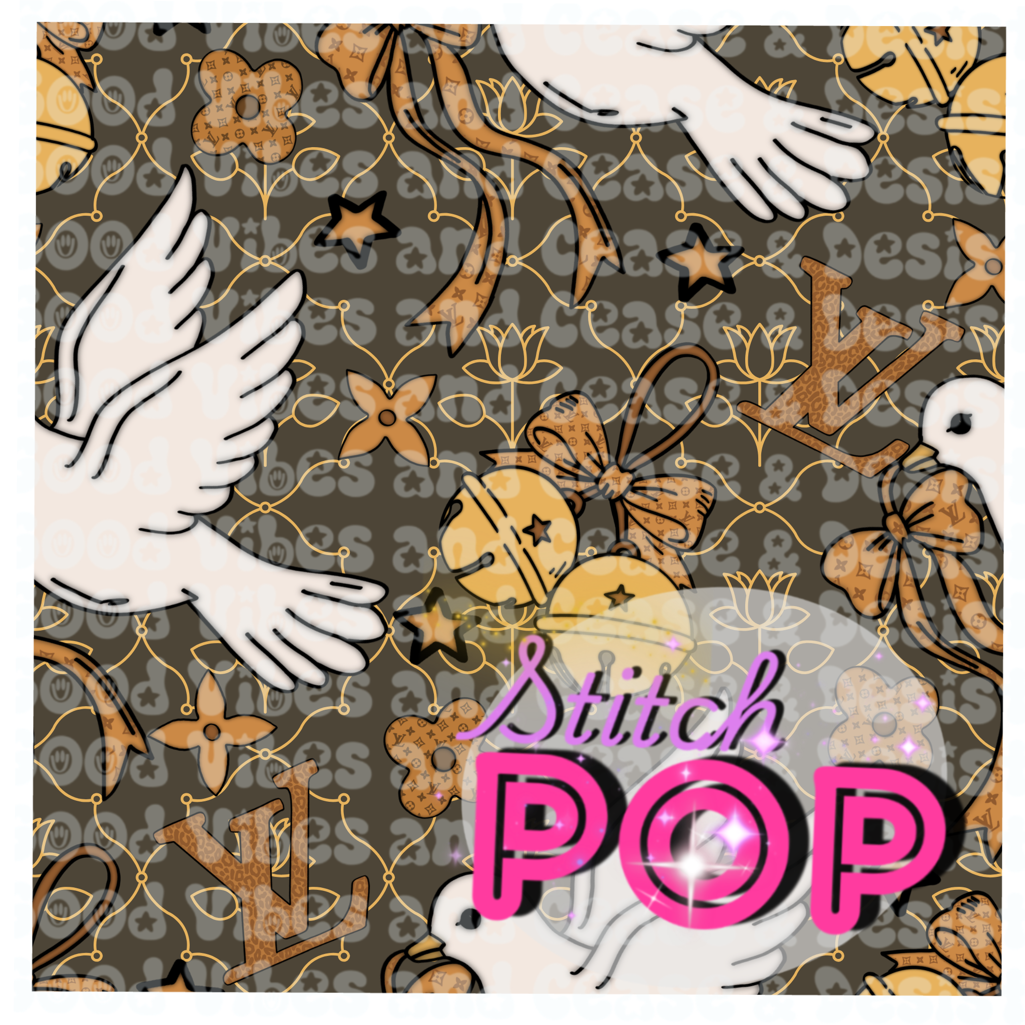 Christmas Doves Grey - Seamless File