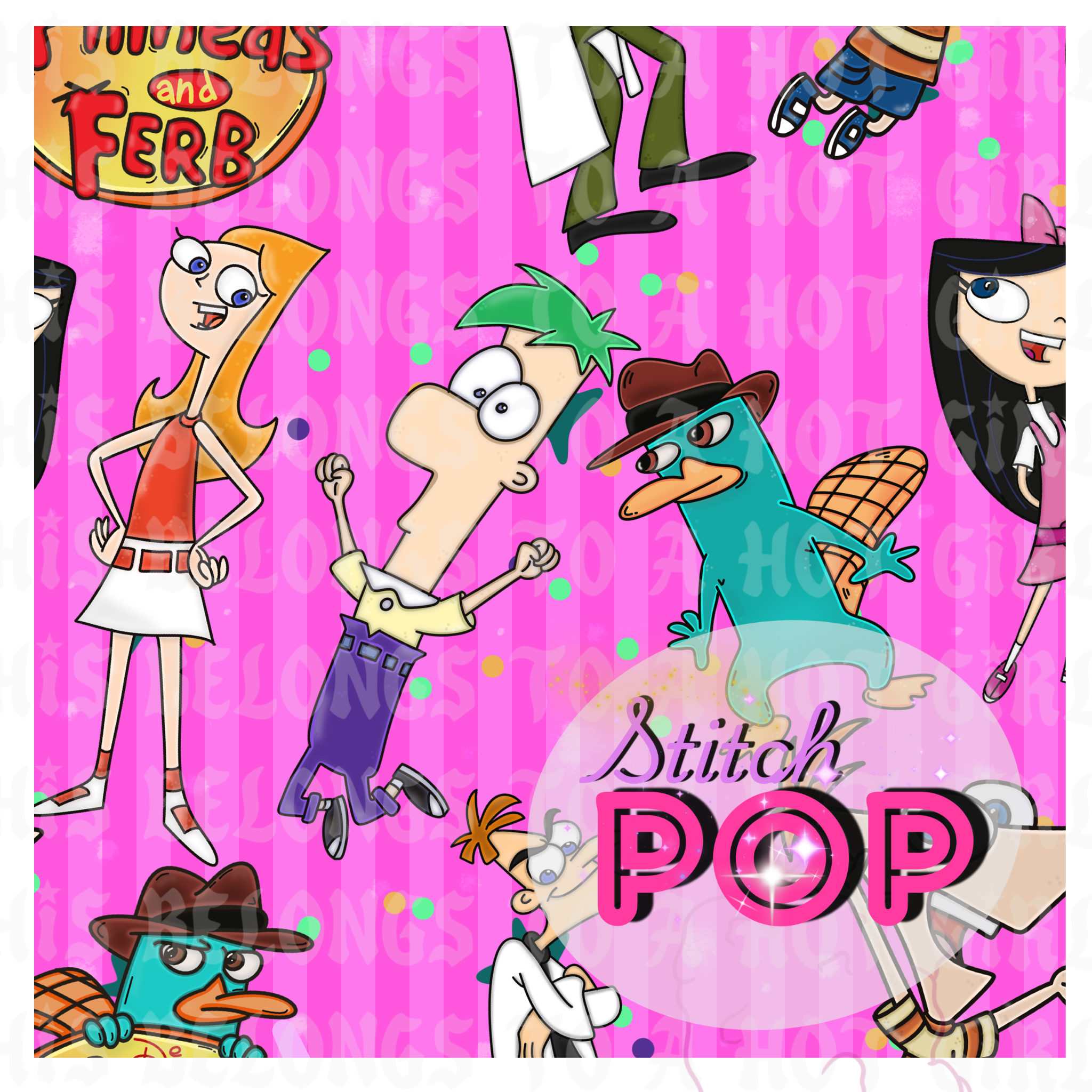 Platypus & Friends Pink Stripes  -Seamless File
