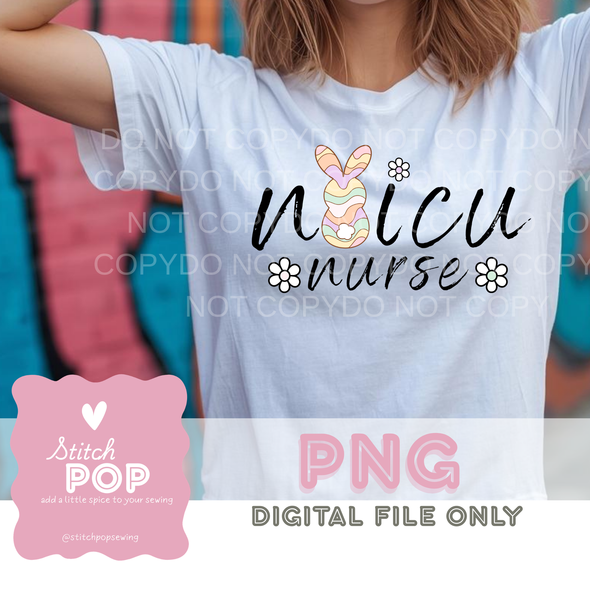 NICU NURSE - CUTE BUNNY SUBLIMATION PNG FILE