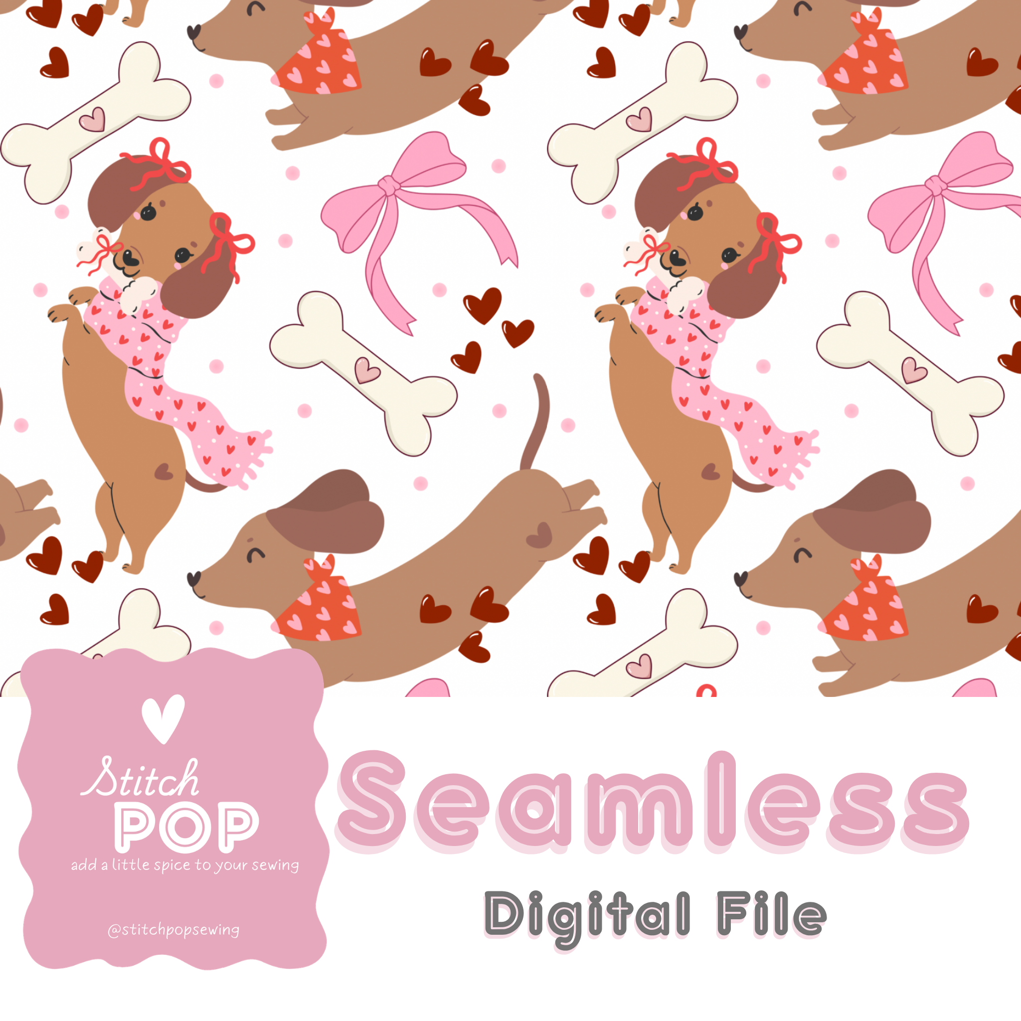 Puppy Love White - Seamless File