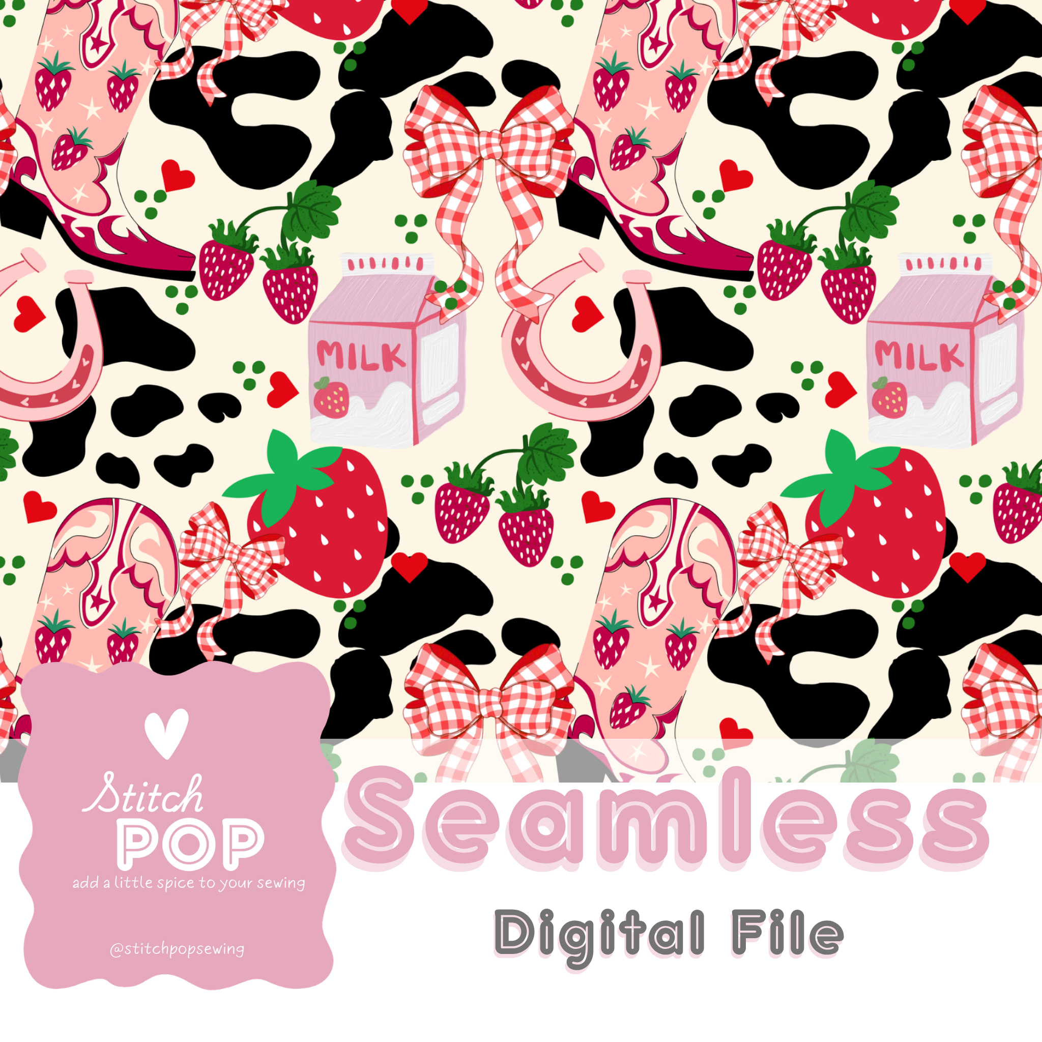 Strawberry Cowgirl Cream - Seamless File