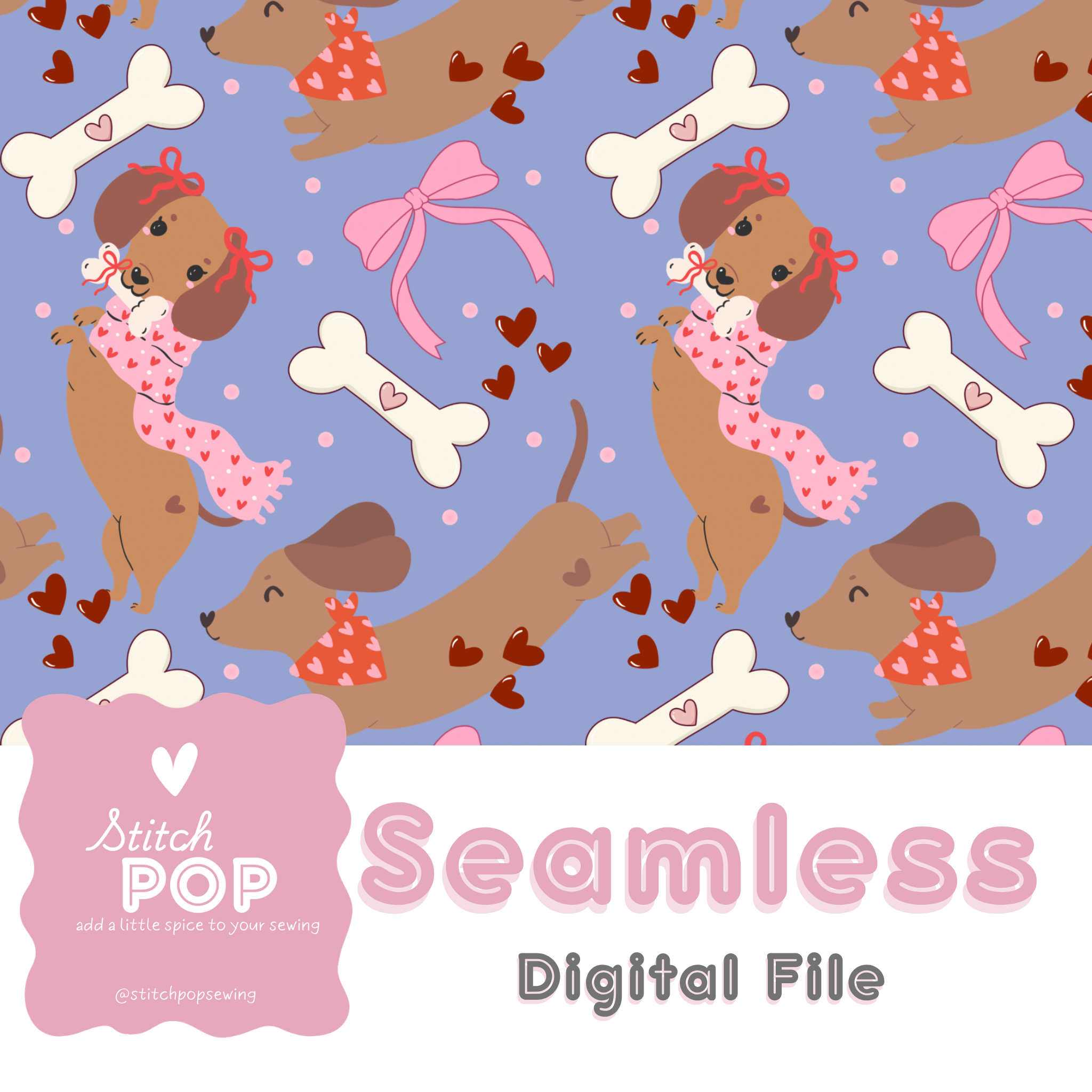 Puppy Love Purple - Seamless File