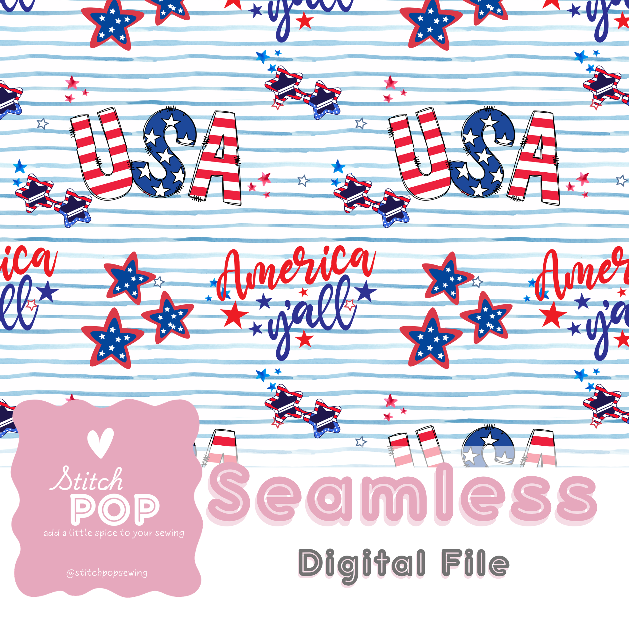 America Y'all Stripes - Seamless File