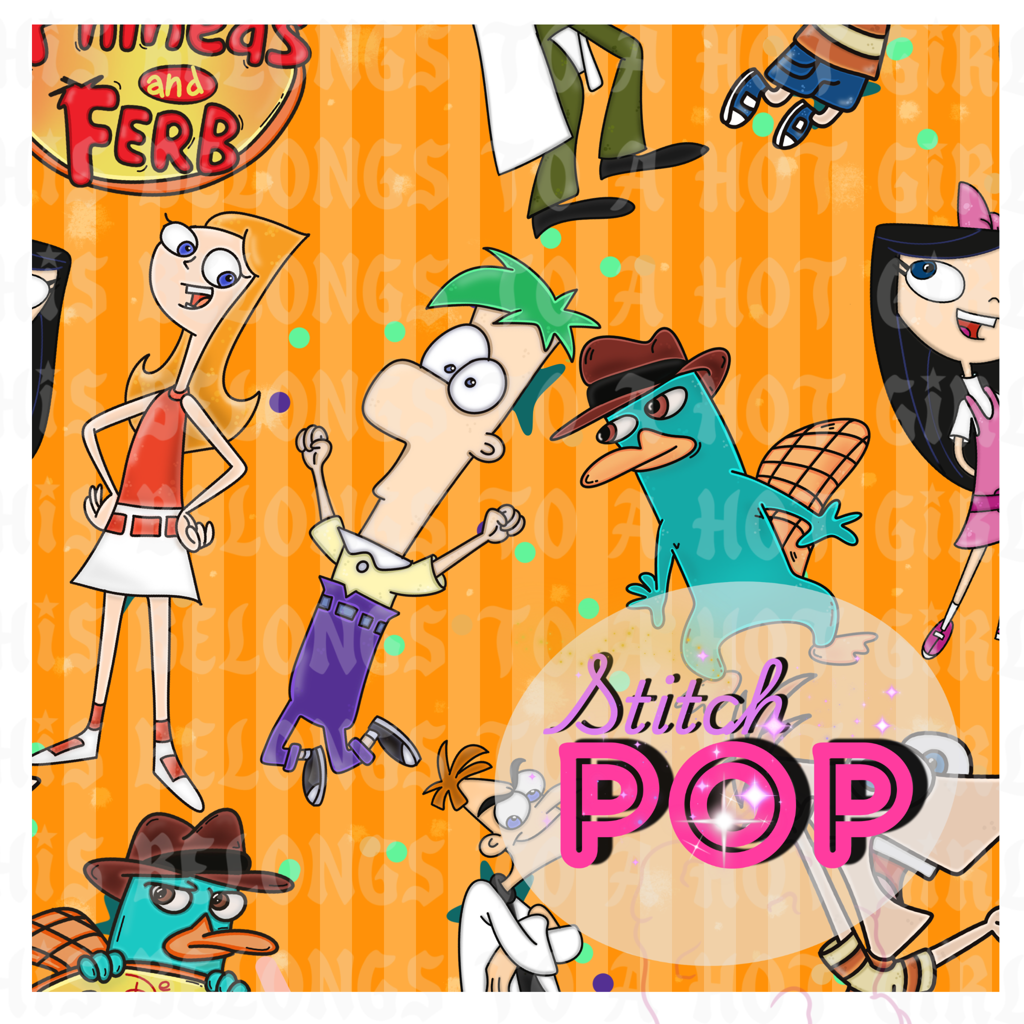 Platypus & Friends Orange Stripes  -Seamless File