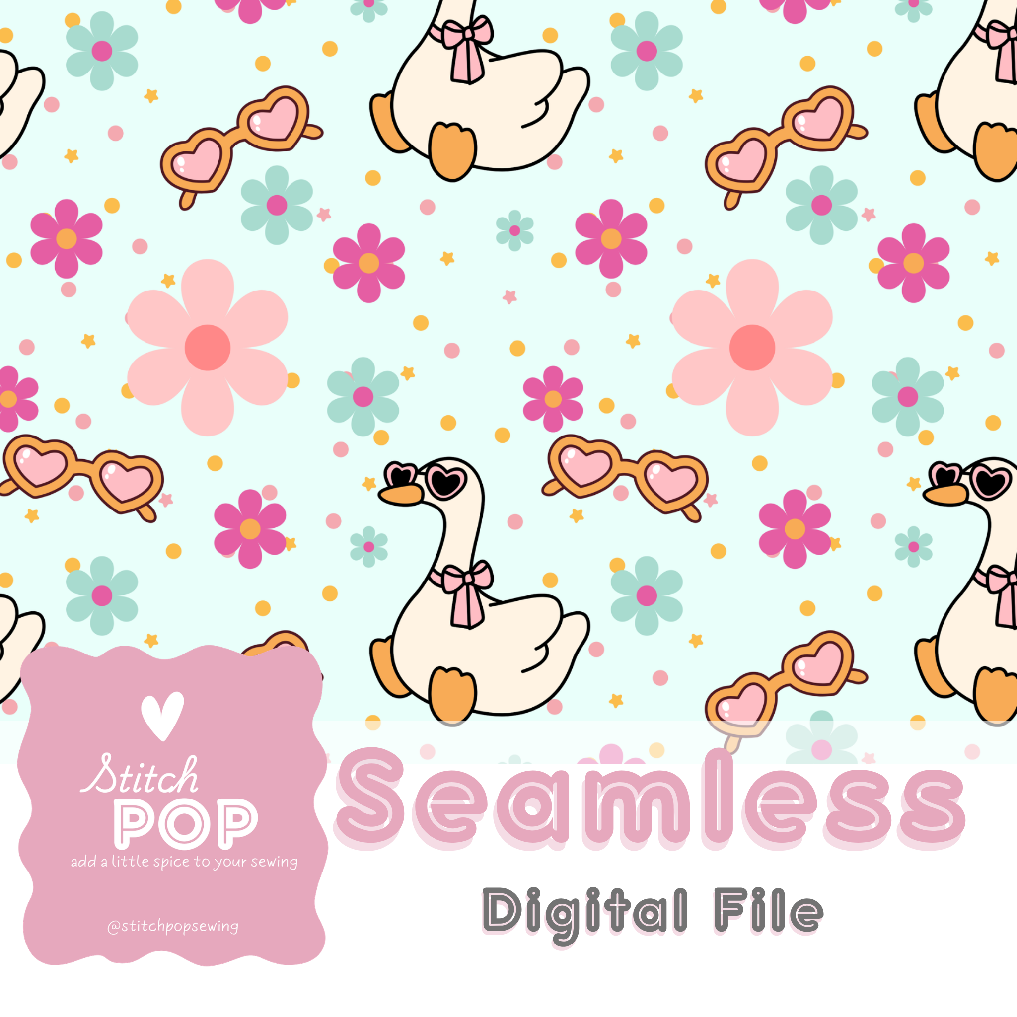 Goosey Love on Mint - Seamless File