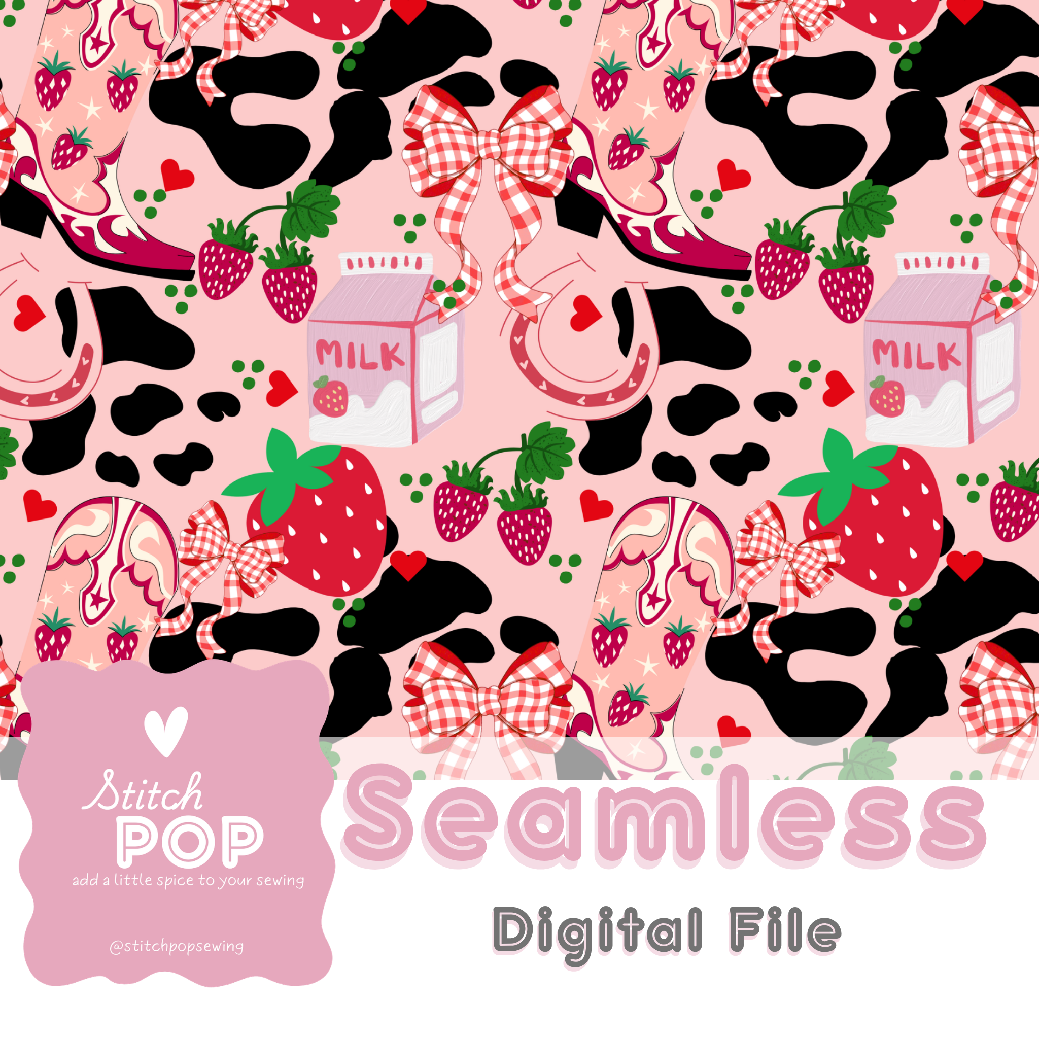 Strawberry Cowgirl Pink - Seamless File